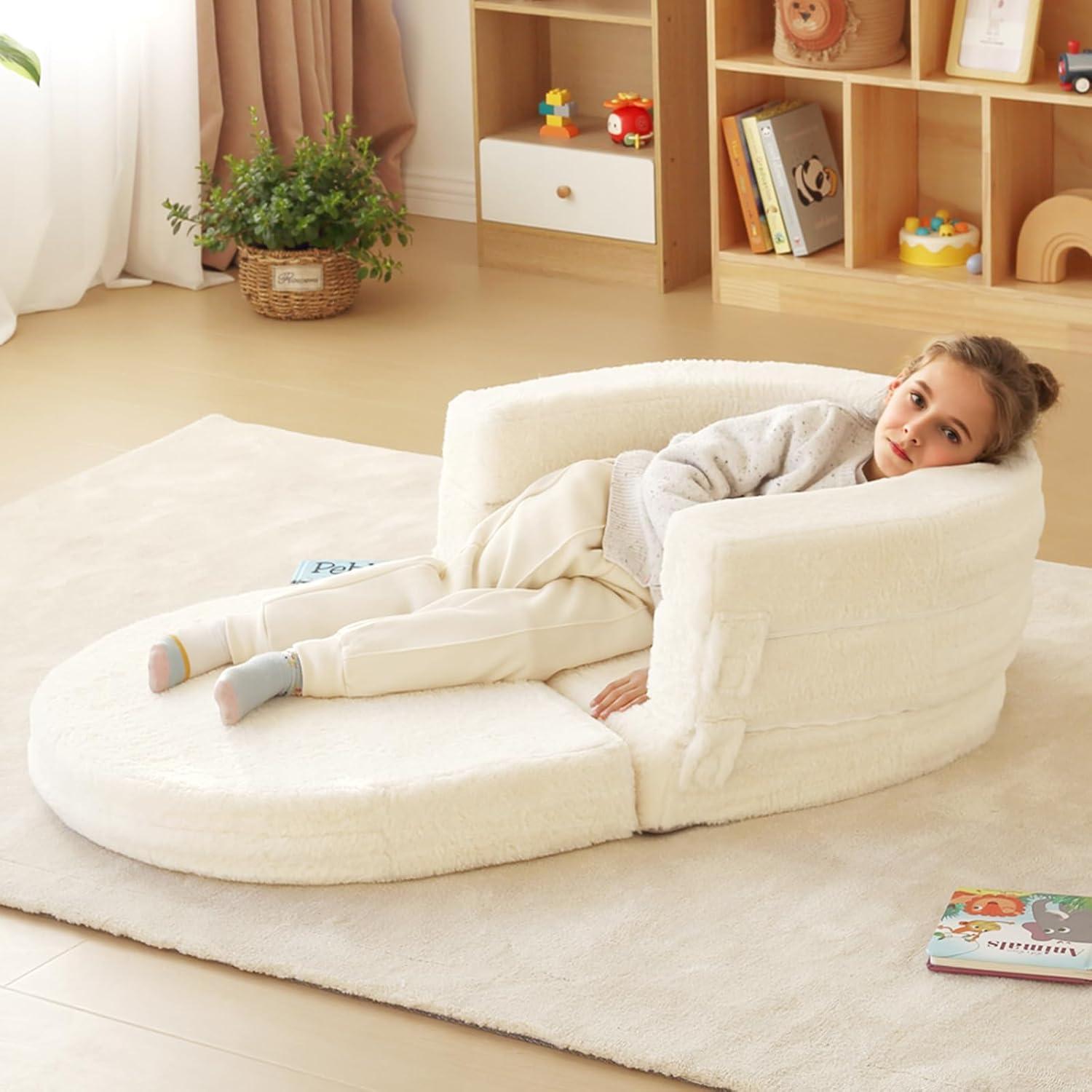 Cama Plegable 3-en-1 Welnow para Niños Beige 73x60 cm