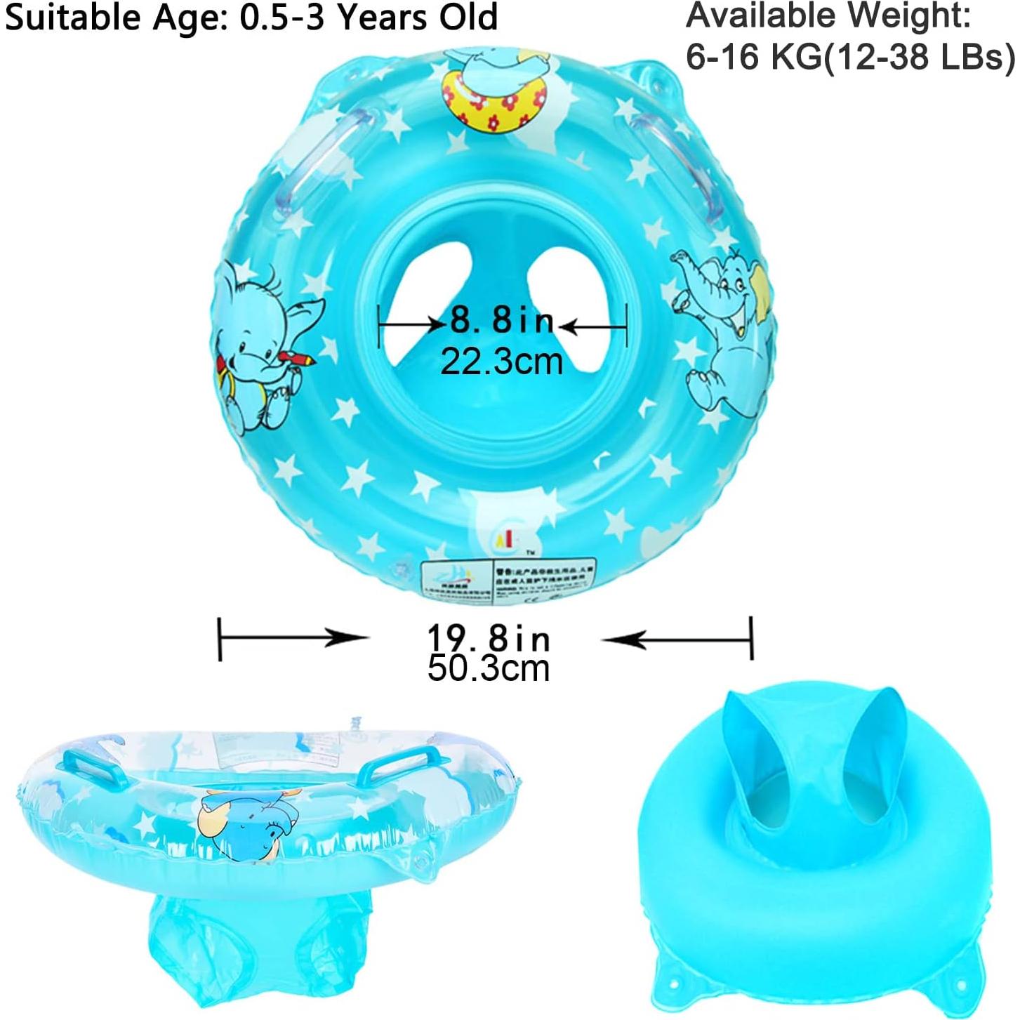 Flotador de piscina para bebés Sealive, elefante azul, 50 cm