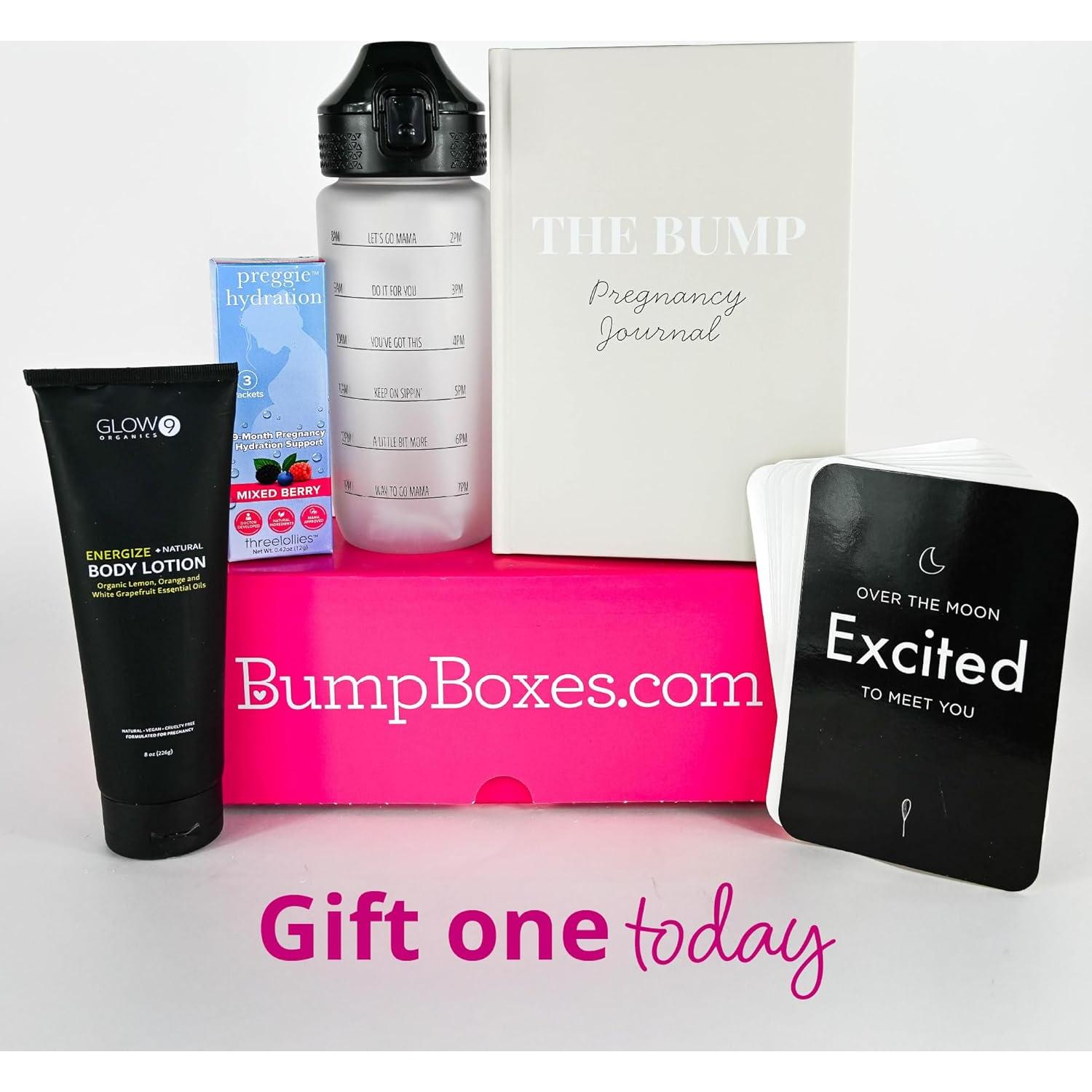 Cajas Bump Regalo Primer Trimestre Embarazo con Botella y Diario