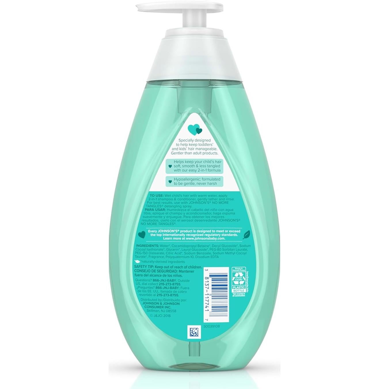 Champú y Acondicionador 2 en 1 Johnson 600 ml Sin Lagrimas