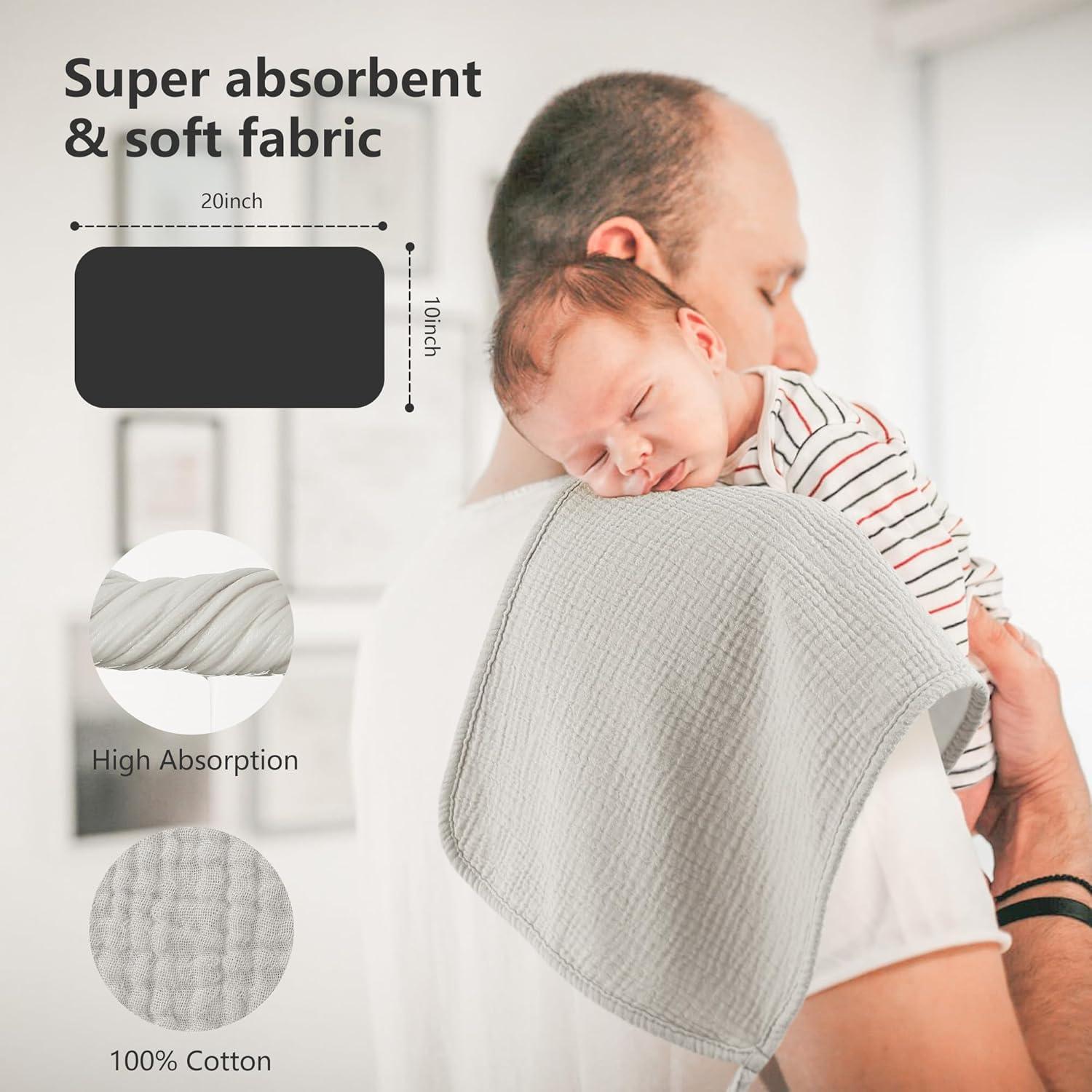 Paños de Eructo Bearmoss Muslin 100% Algodón 6 Piezas