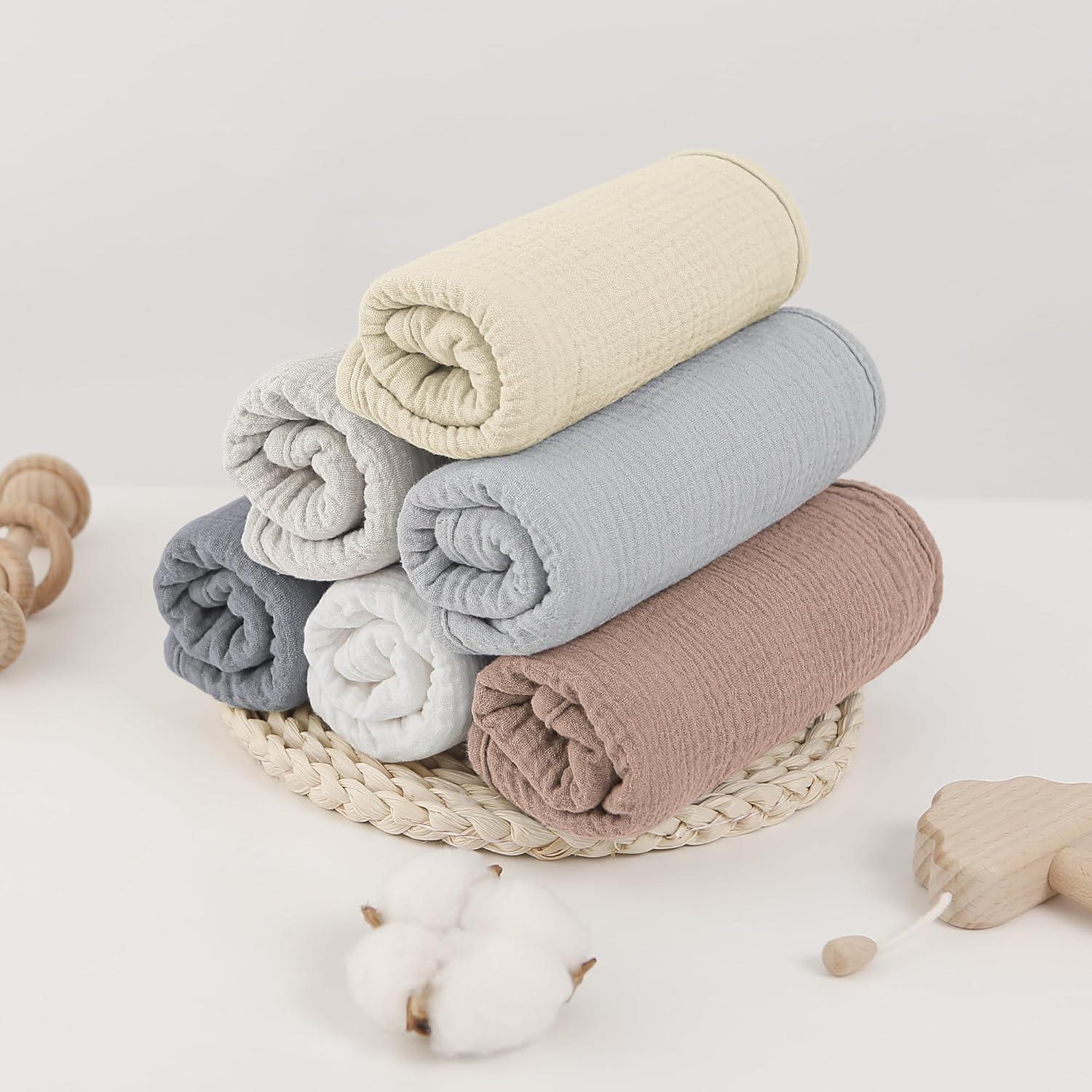 Paños de Eructo Bearmoss Muslin 100% Algodón 6 Piezas