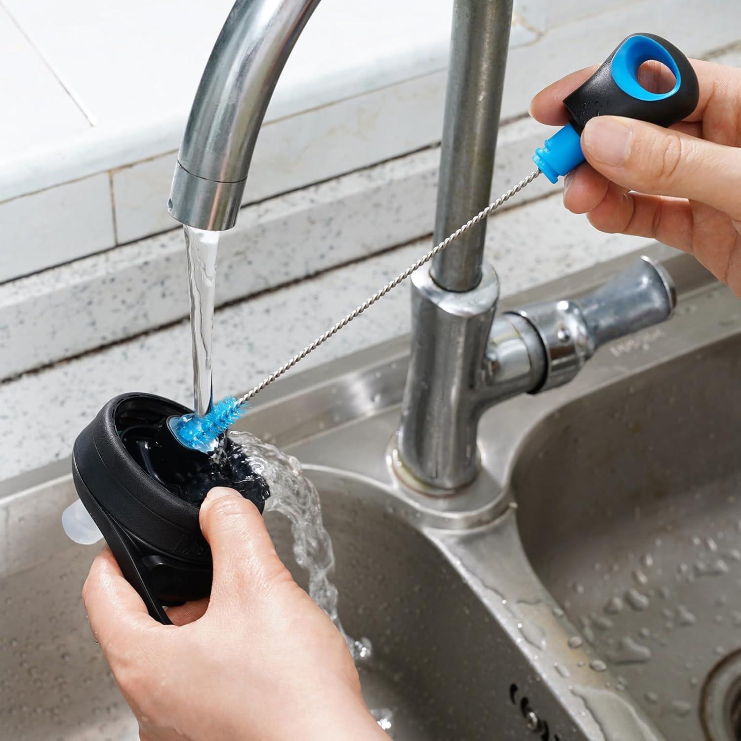 Cepillo Limpiador de Botellas 2-en-1 MOSOLAN Azul Suave