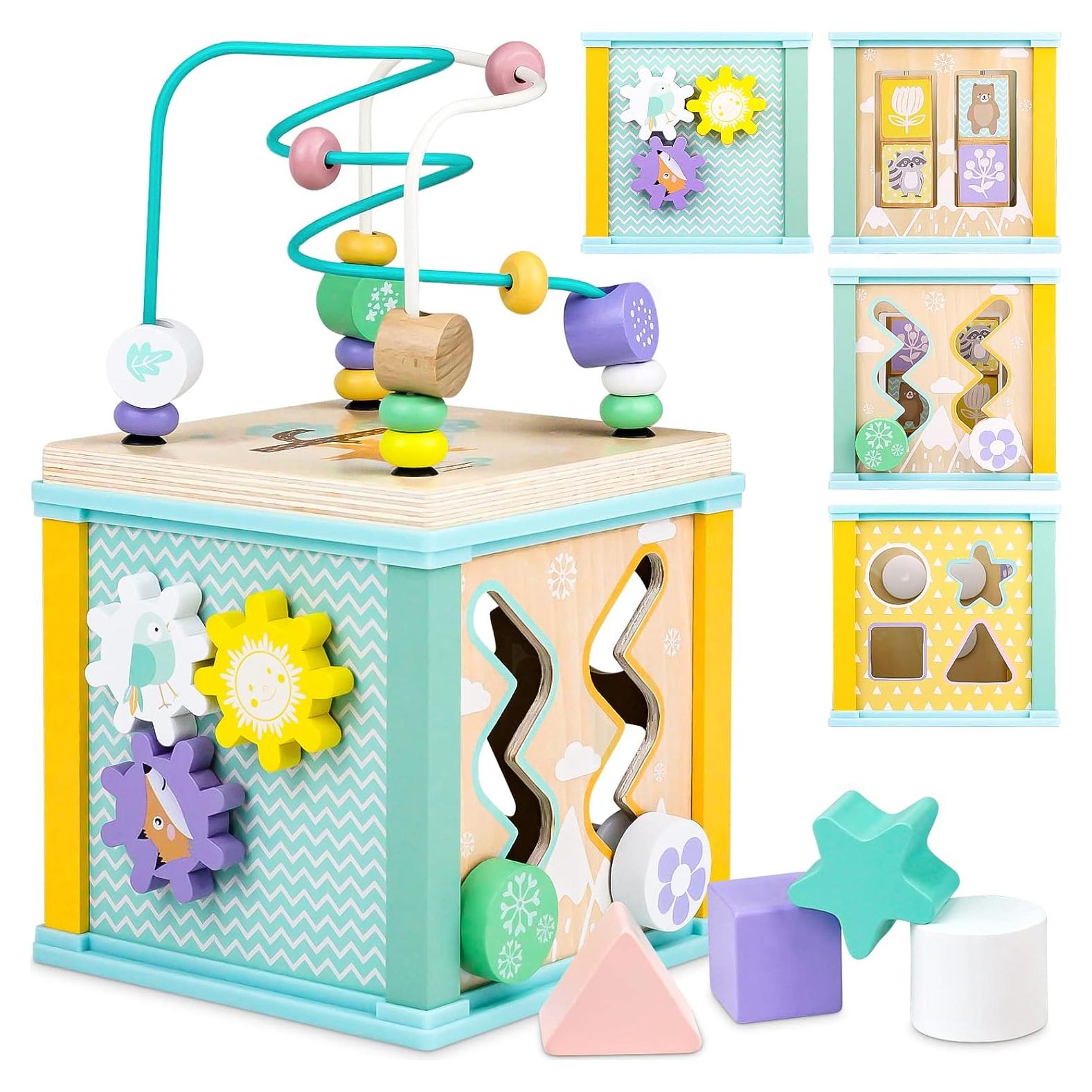 Cubo de Actividad de Madera Airlab para Bebés 1-3 Años