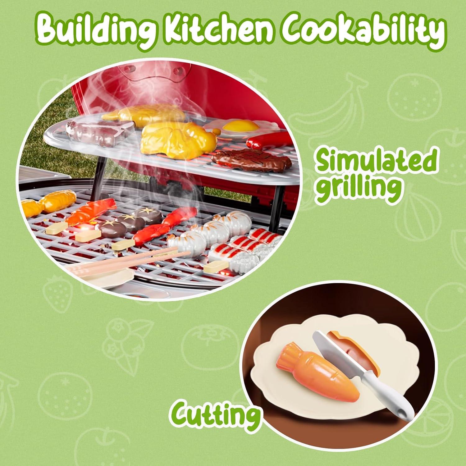 Set de Parrilla BBQ para Niños - Juguete Interactivo 68PCS