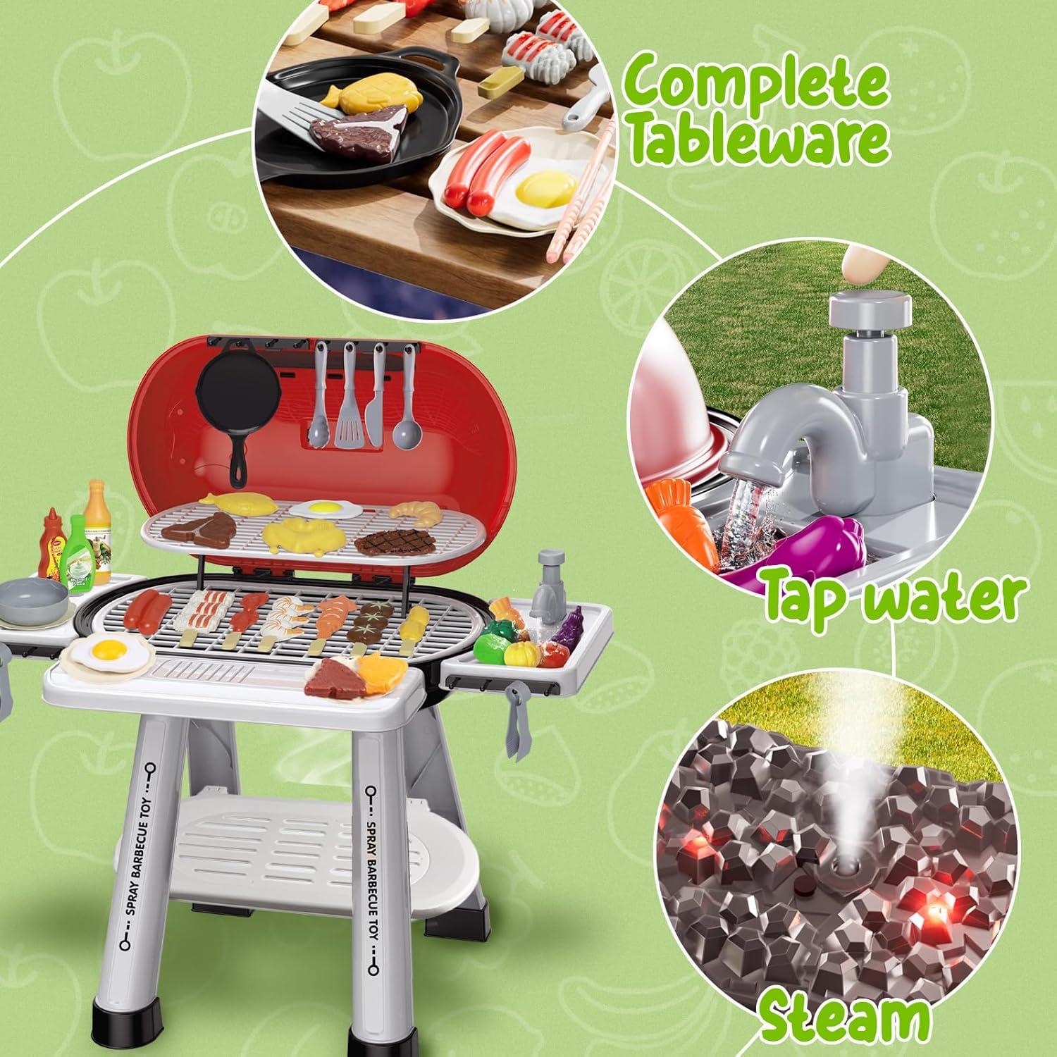 Set de Parrilla BBQ para Niños - Juguete Interactivo 68PCS