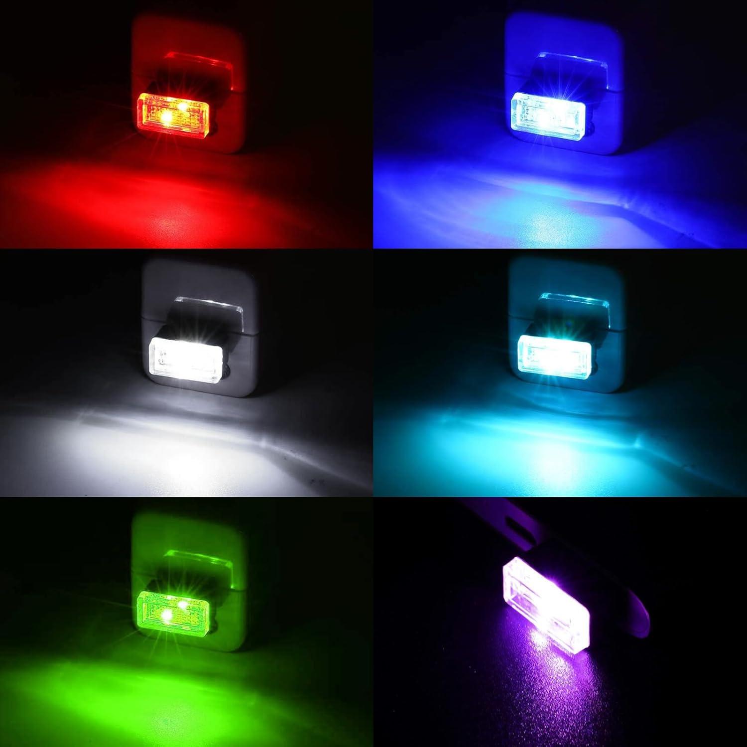 Ziciner 6 PCS Lámpara LED Interior Coche USB Multicolor