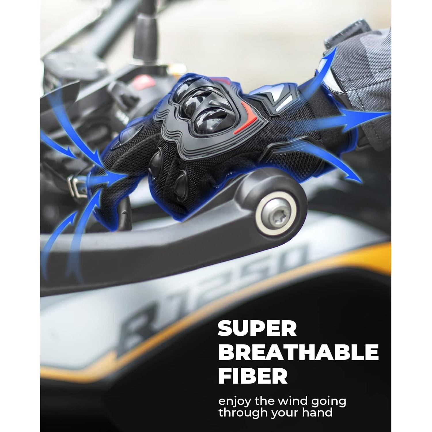 Guantes de Motocicleta KEMIMOTO L Transpirables Negro