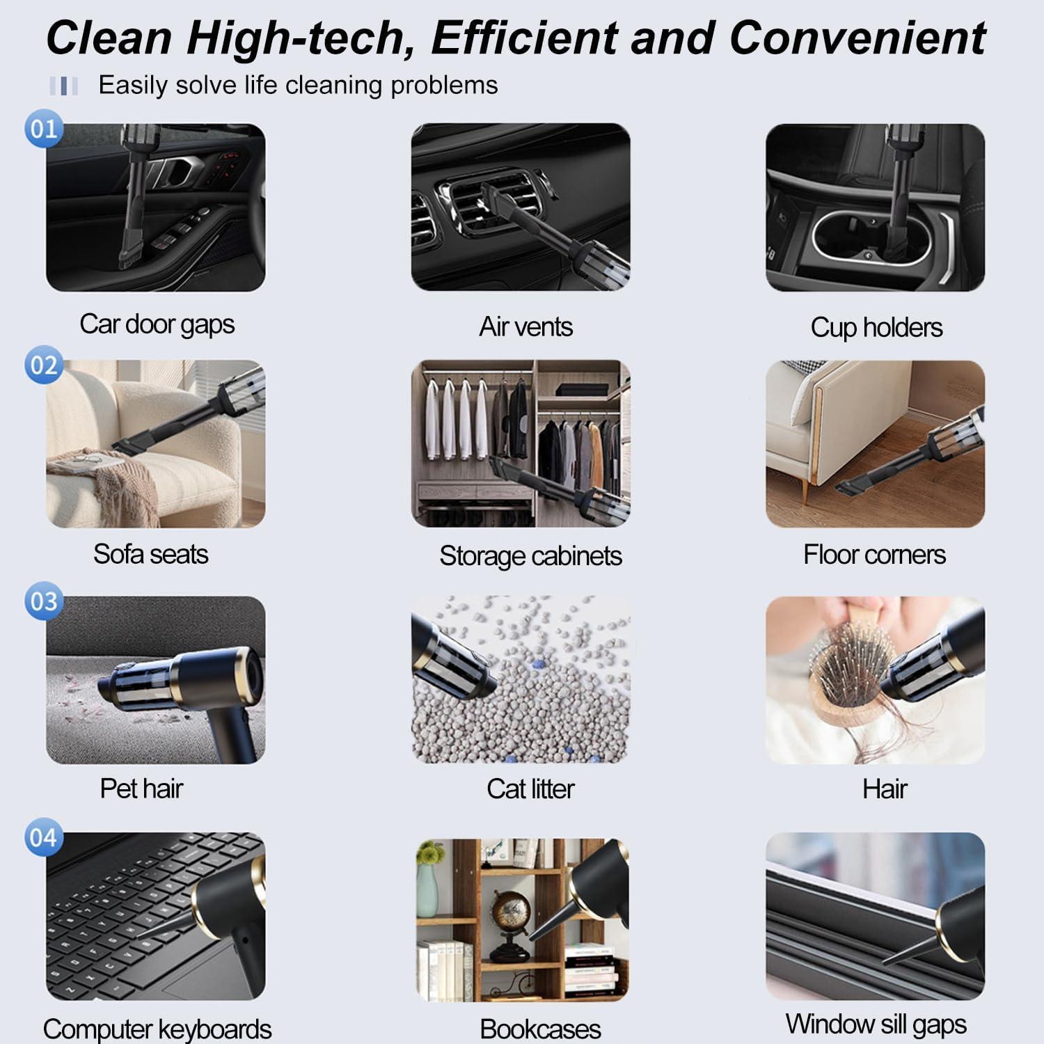 Aspiradora de Coche Inalámbrica Cheshxi C01 4 en 1 4000mAh