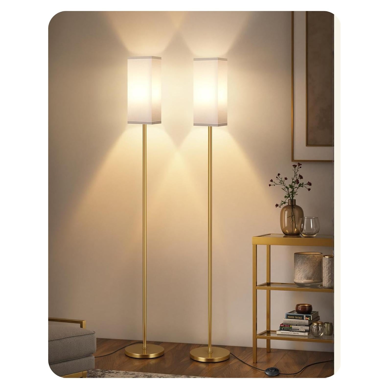 Lámpara de Pie Goebleson DCW07LDP205 2Pack Blanca y Dorada