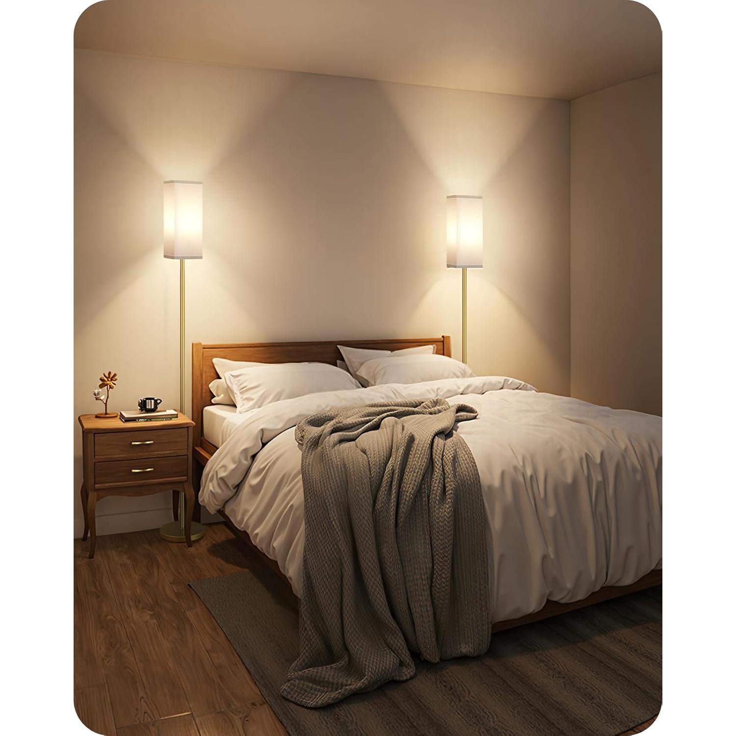 Lámpara de Pie Goebleson DCW07LDP205 2Pack Blanca y Dorada