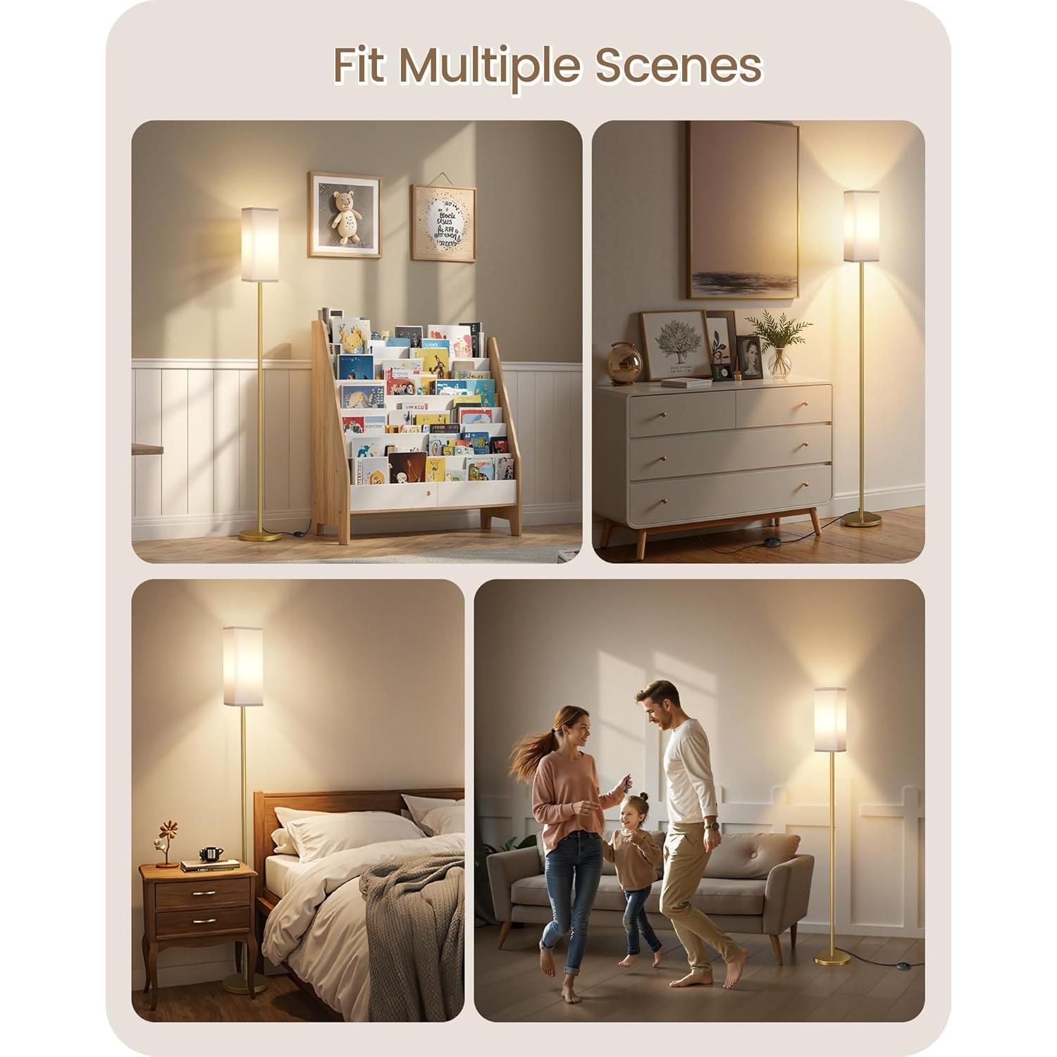 Lámpara de Pie Goebleson DCW07LDP205 2Pack Blanca y Dorada