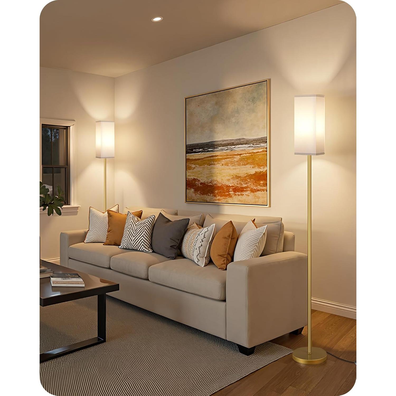 Lámpara de Pie Goebleson DCW07LDP205 2Pack Blanca y Dorada