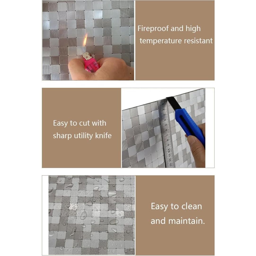 Azulejos de Mosaico Autoadhesivos XUANINY 10 Piezas 30x30cm