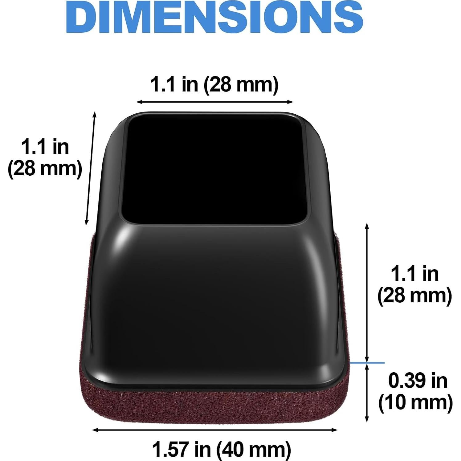 16 Protectores de Suelo para Patas de Silla XLP - Silicona Negra