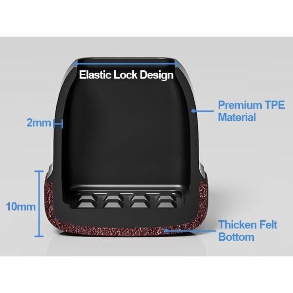 16 Protectores de Suelo para Patas de Silla XLP - Silicona Negra