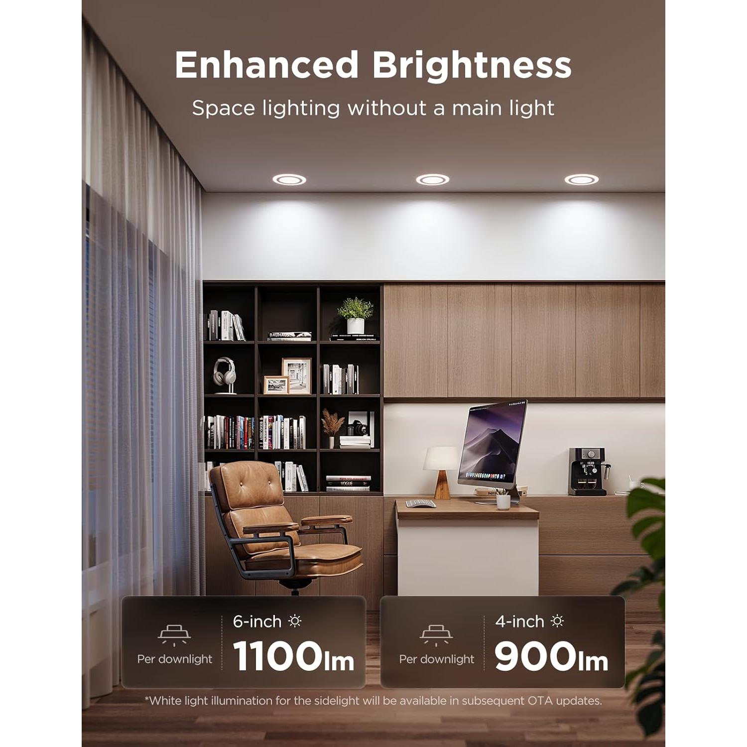 Iluminación empotrada inteligente Govee 4" LED RGBIC 900LM