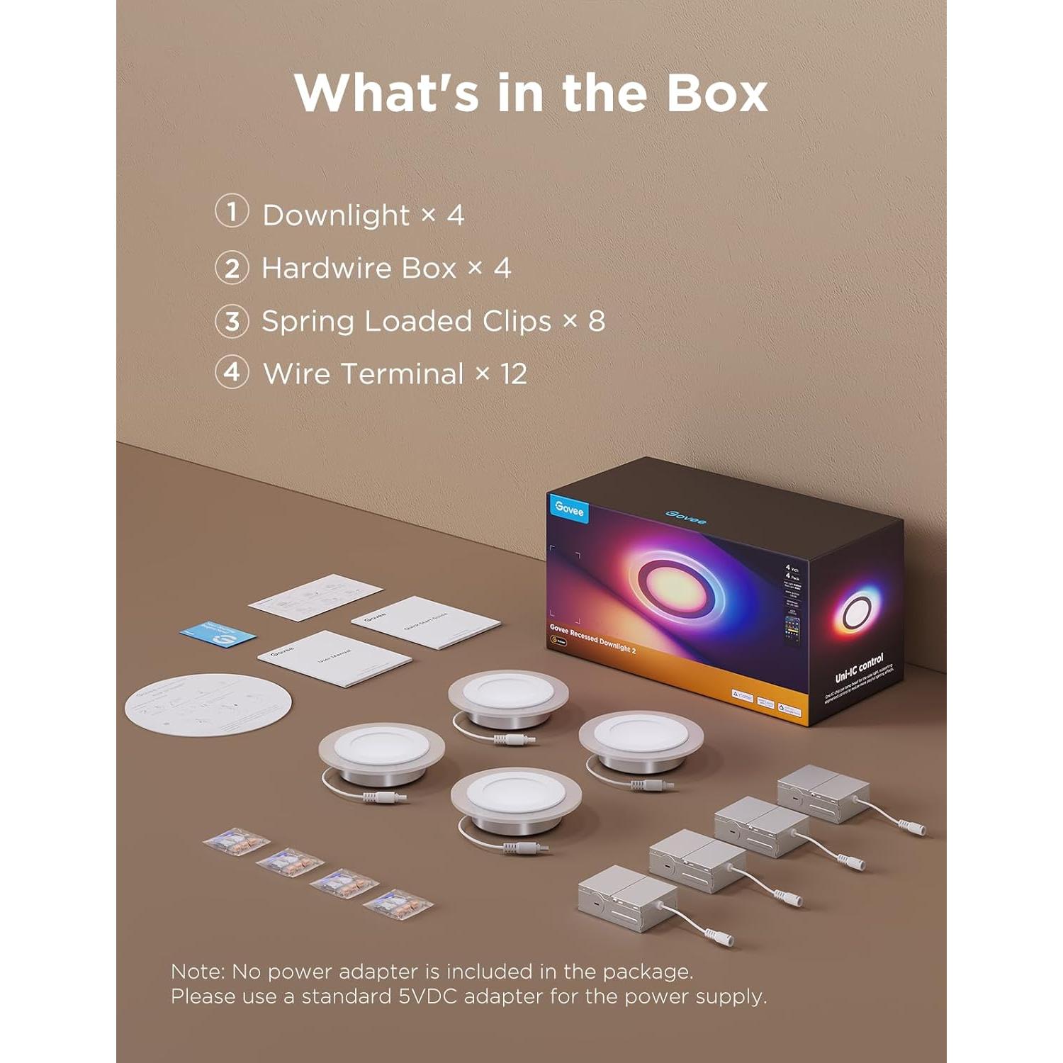 Iluminación empotrada inteligente Govee 4" LED RGBIC 900LM