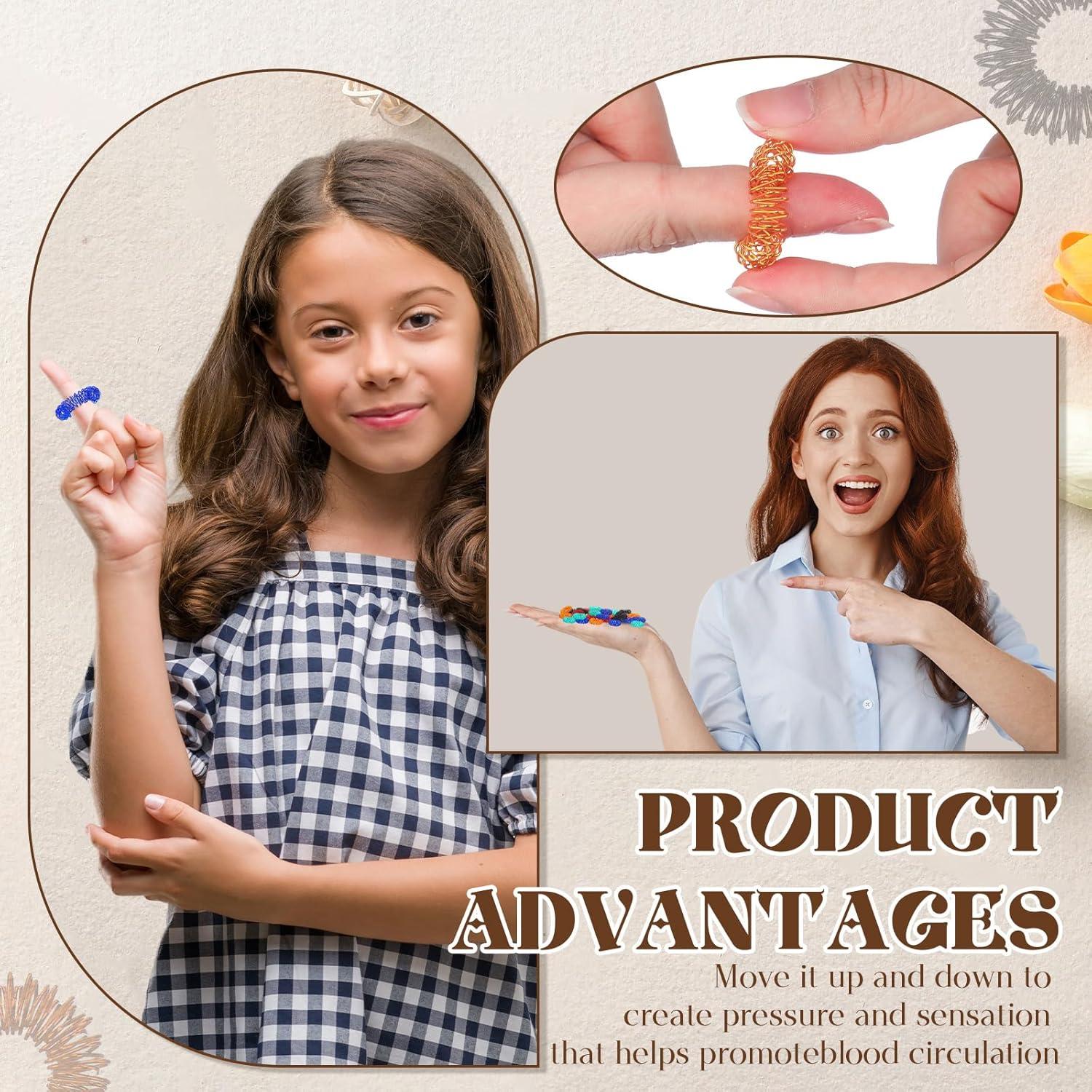 30 Anillos de Acupresión Blulu para Alivio del Estrés - Colores Frescos