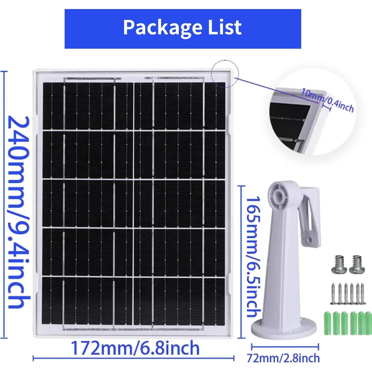 Panel Solar Mytions 6W para Cámara Arlo Essential 2K Exterior