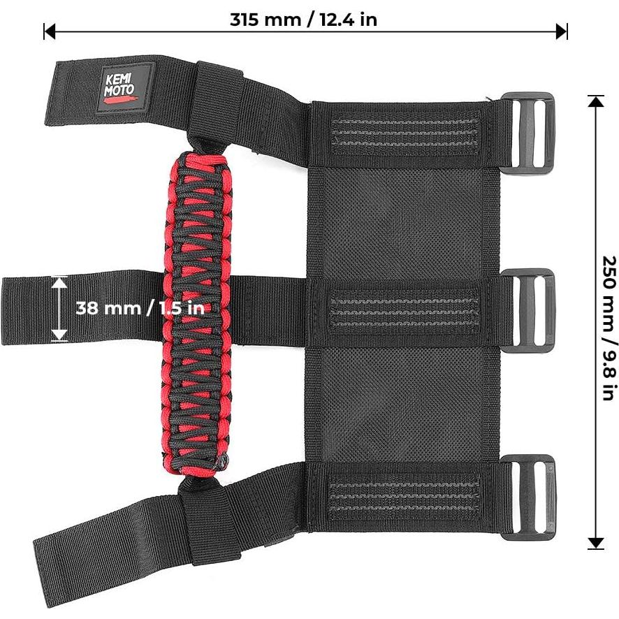 Agarraderas KEMIMOTO de Nylon para UTV 2 Unidades Rojo