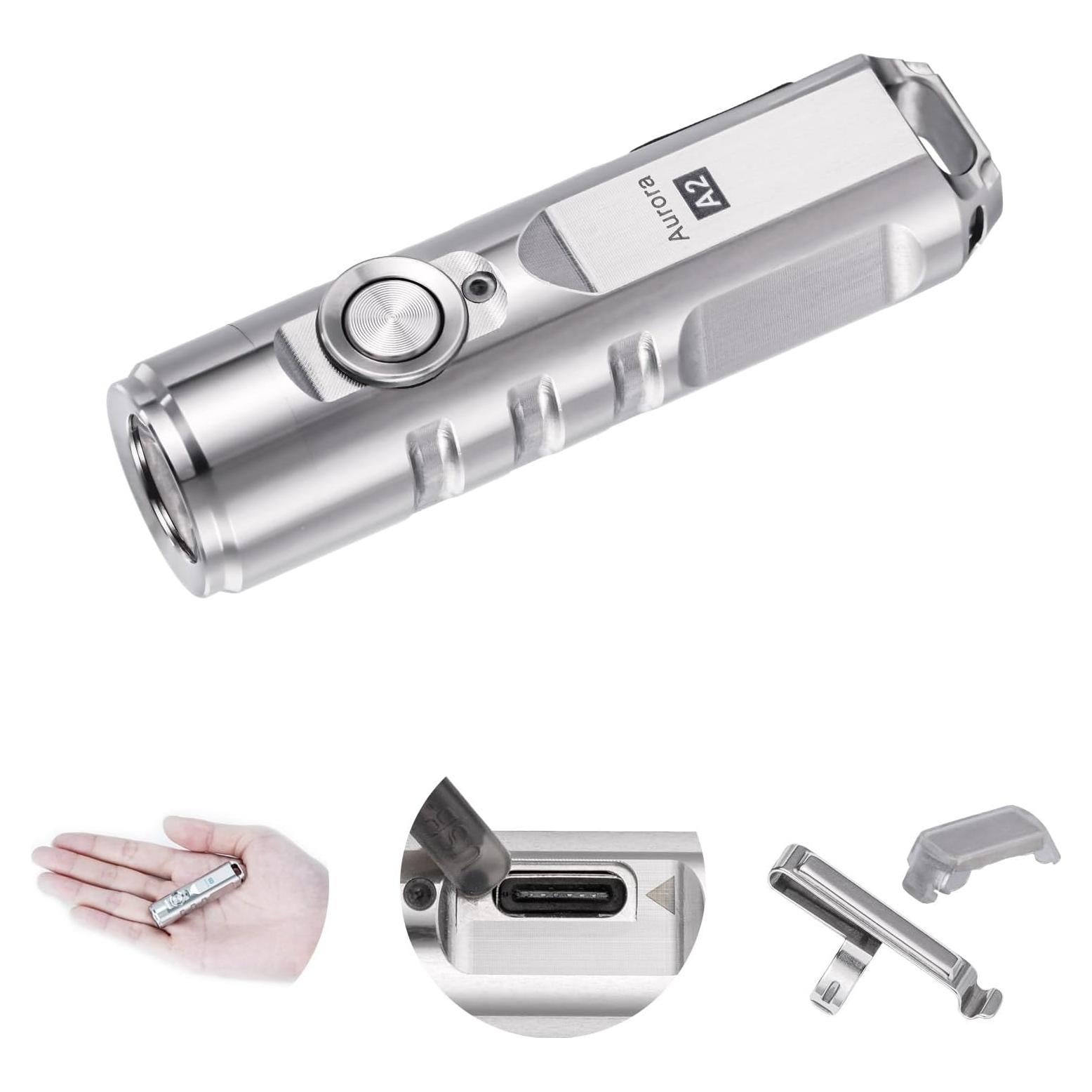 Linterna LED RovyVon A2 de llavero 650 lúmenes recargable