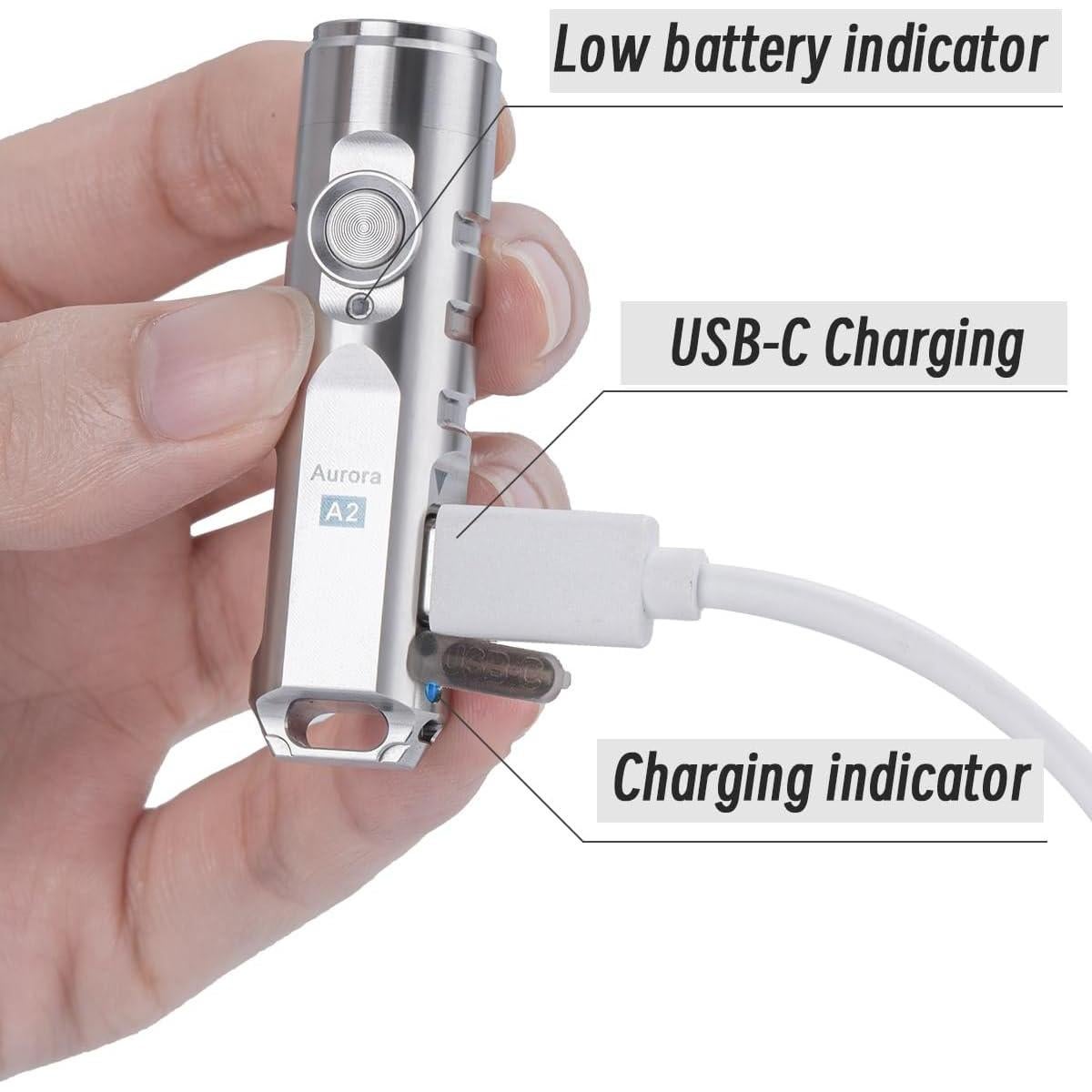 Linterna LED RovyVon A2 de llavero 650 lúmenes recargable