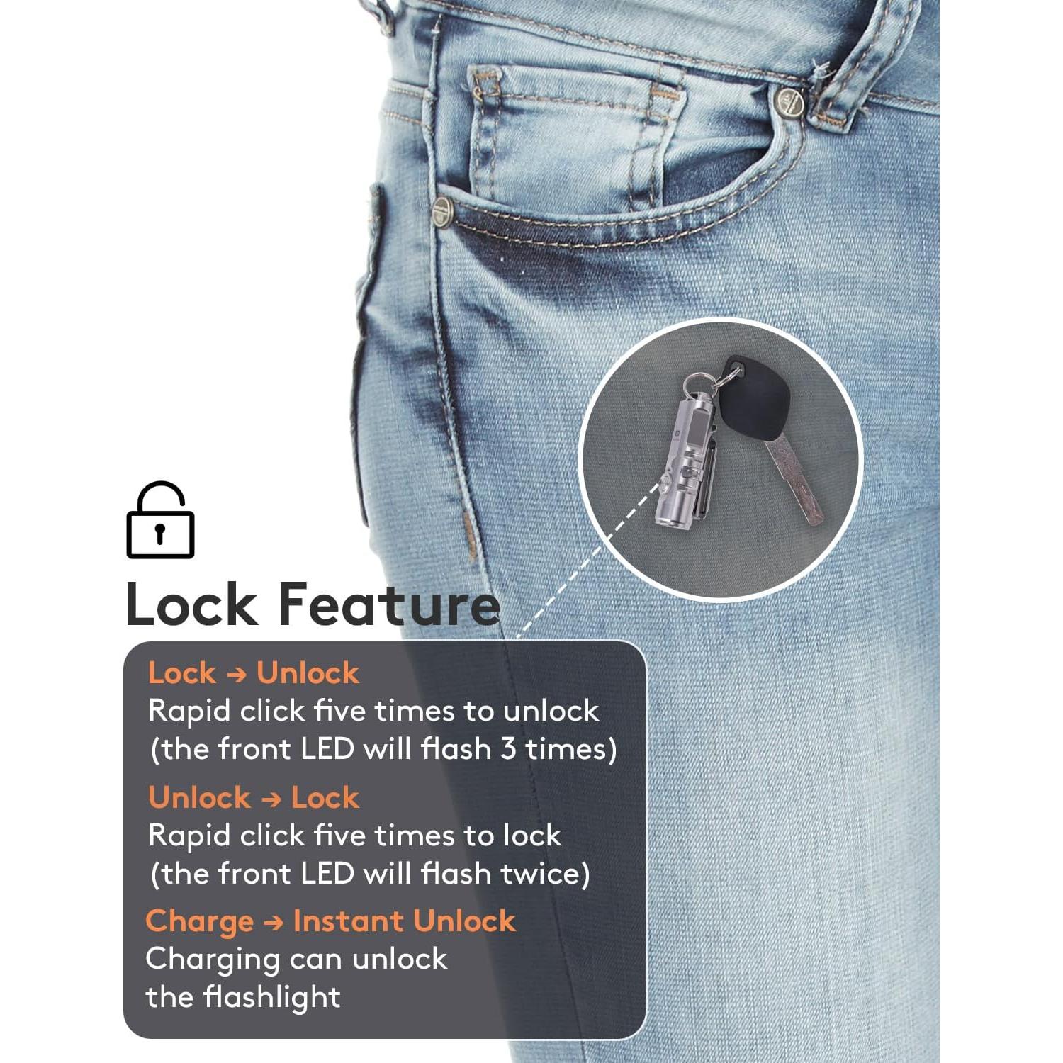 Linterna LED RovyVon A2 de llavero 650 lúmenes recargable