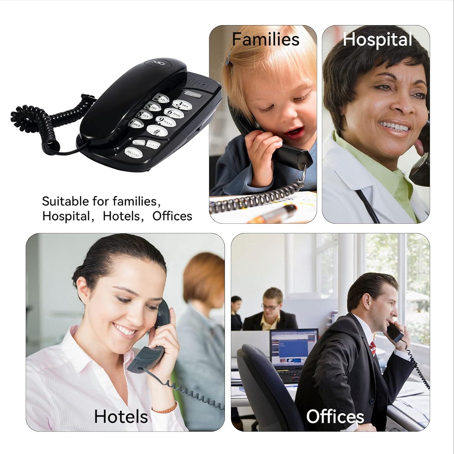 Teléfono de pared retro clásico XVSESES - Negro - Línea fija