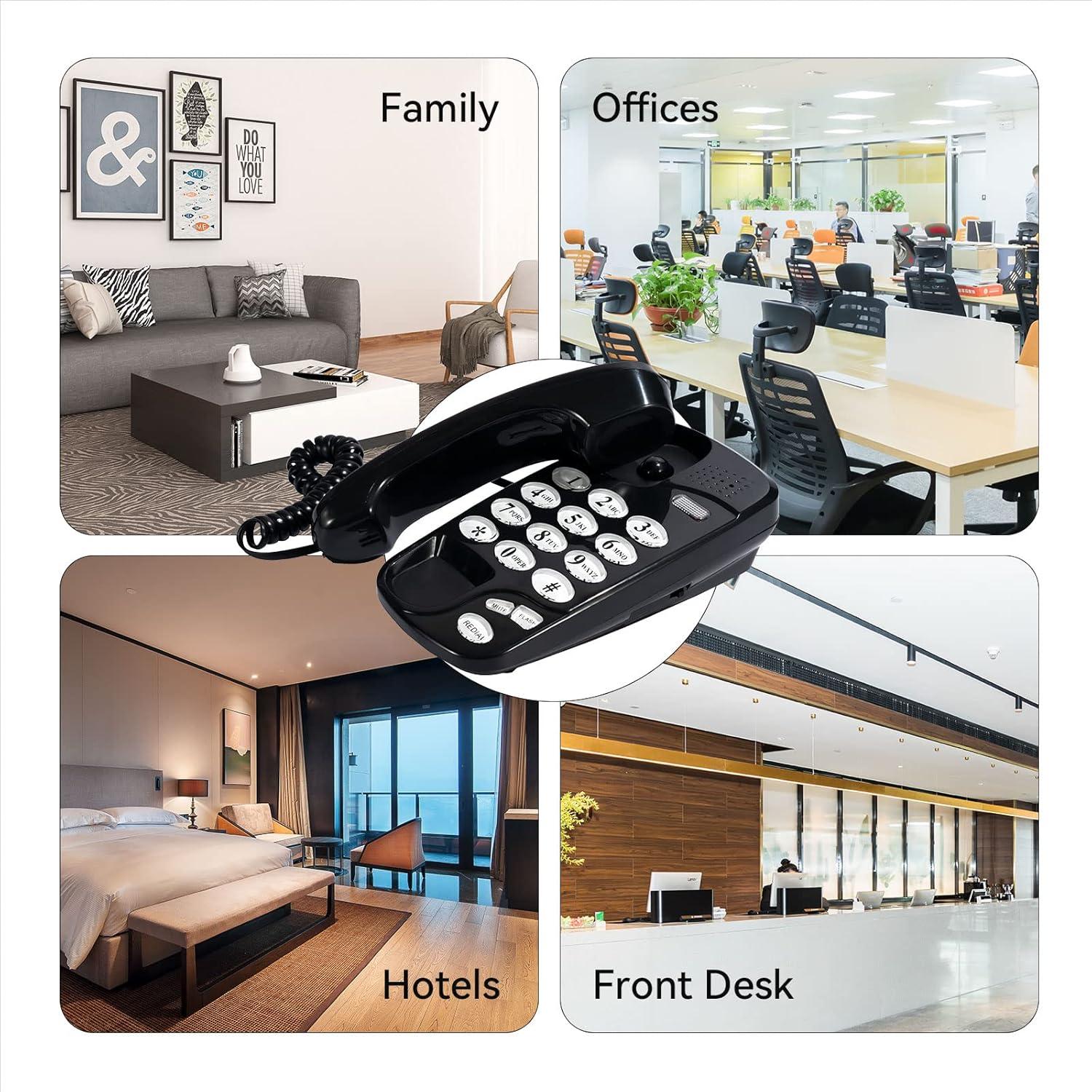 Teléfono de pared retro clásico XVSESES - Negro - Línea fija