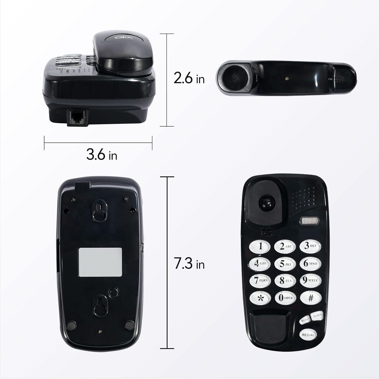 Teléfono de pared retro clásico XVSESES - Negro - Línea fija