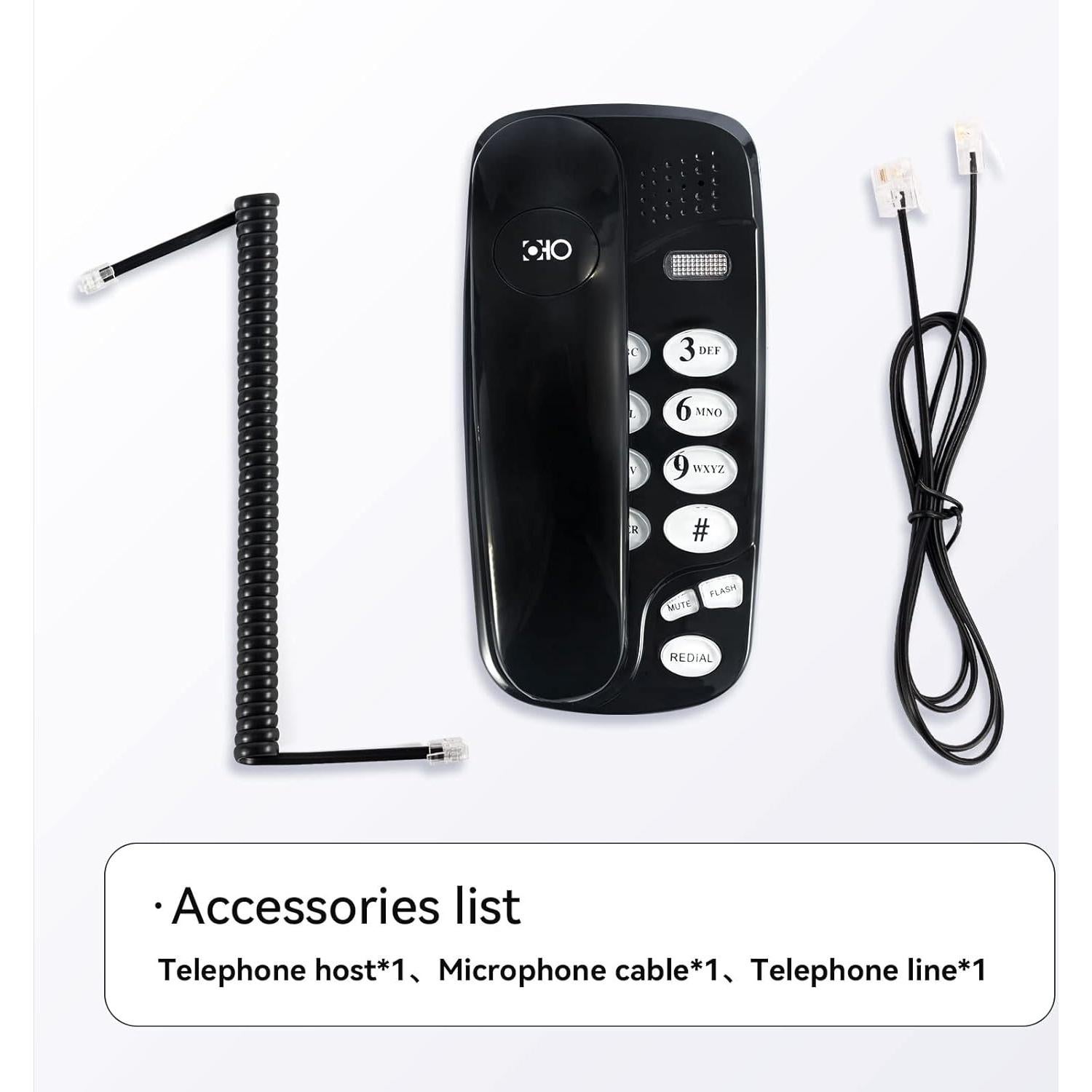 Teléfono de pared retro clásico XVSESES - Negro - Línea fija