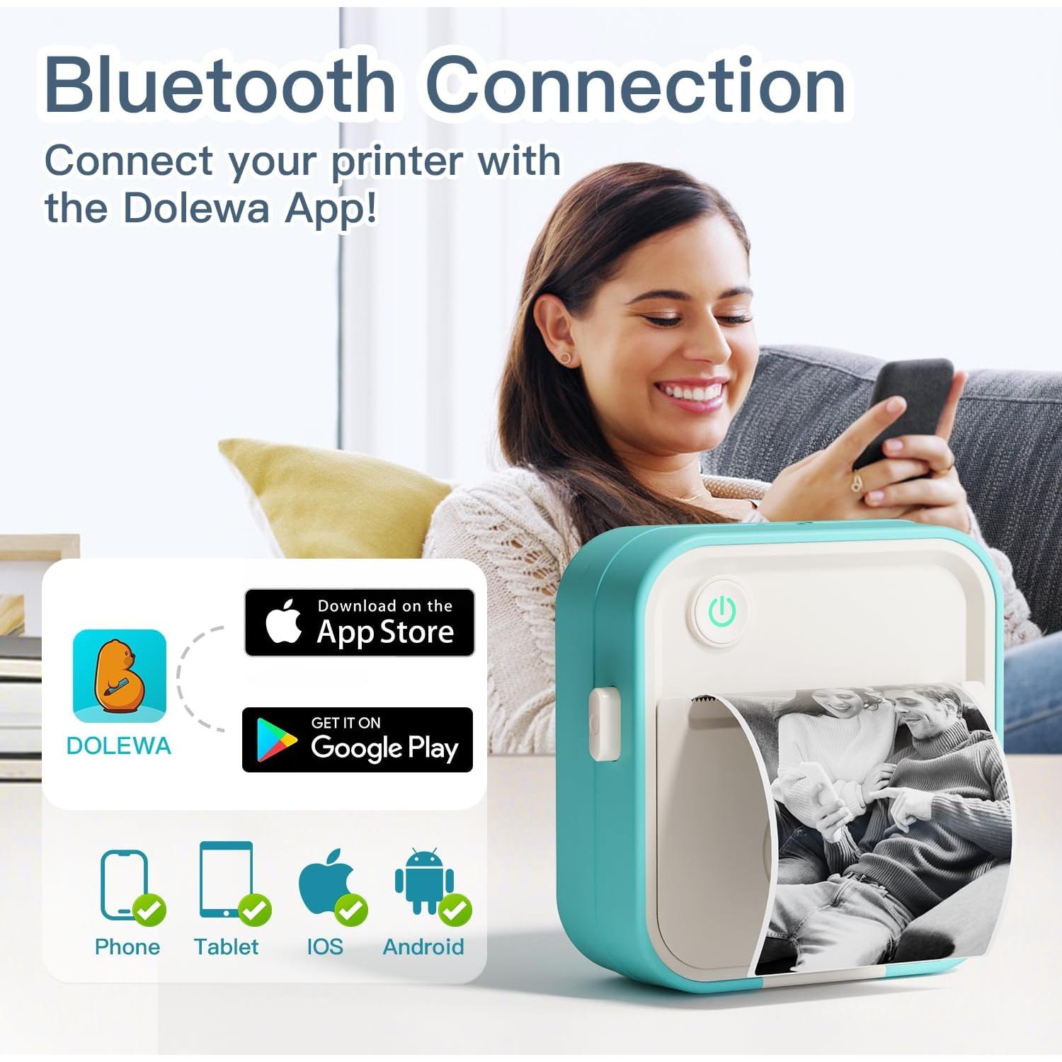 Impresora Térmica Portátil Laibear LX-D5 para Etiquetas Azul