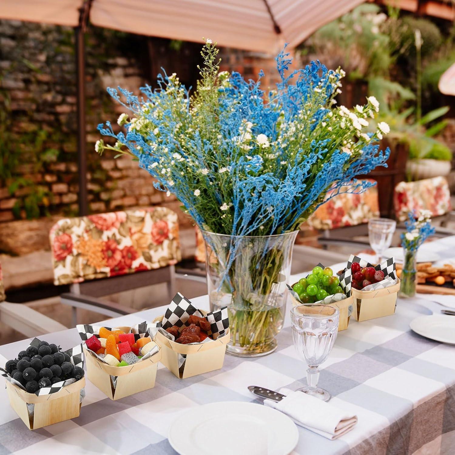 Cestas de Madera Thyle 30 Pcs con Papel Deli 10.2x10.2 cm