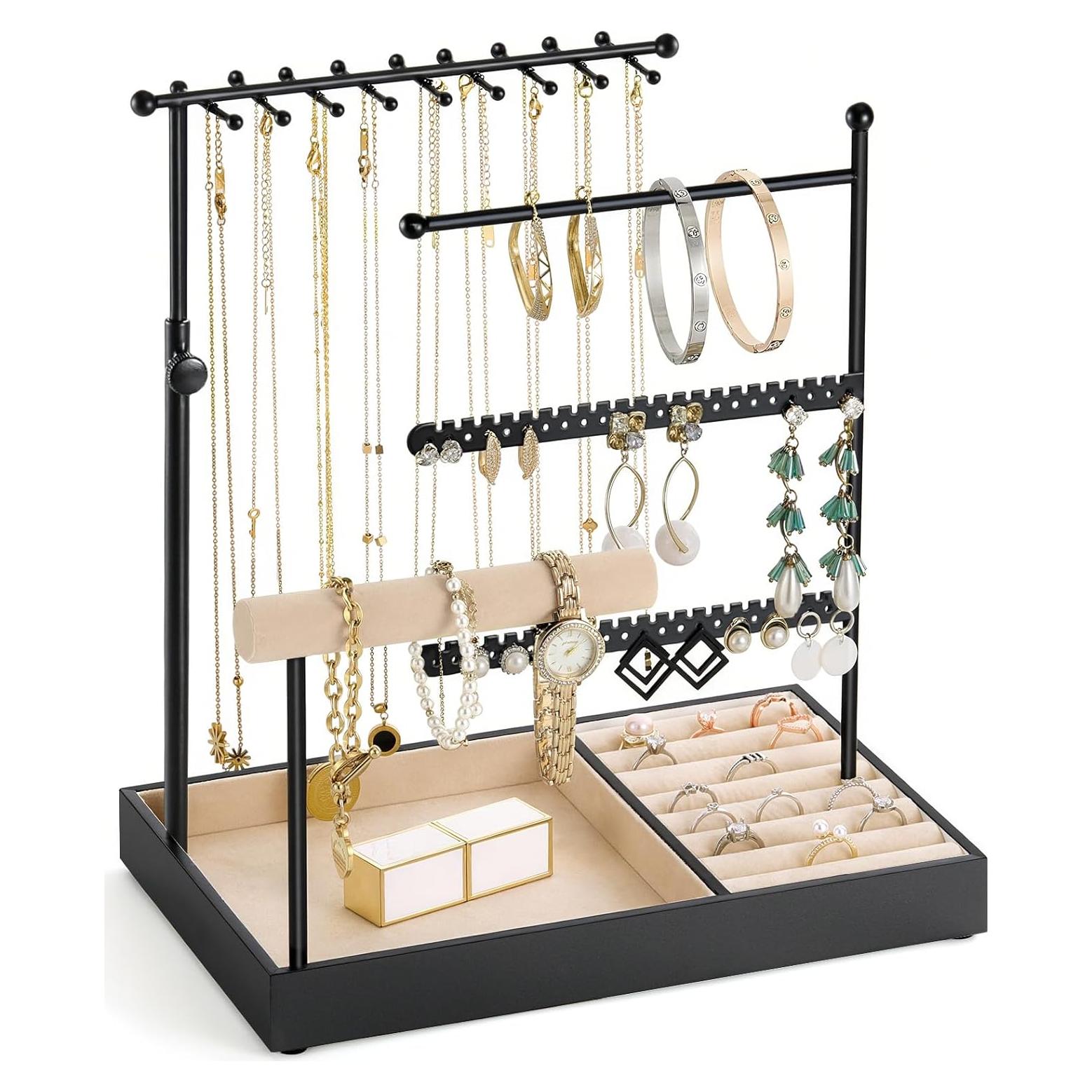 Organizador de Joyería Emibele Negro Ajustable 5 Niveles