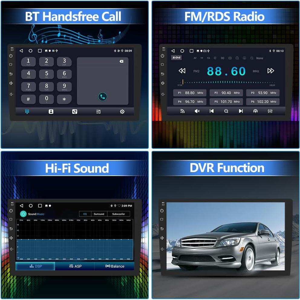 Radio de Coche Android 13 EagleNav 10" 2GB+32GB GPS para Honda Accord 2003-2007