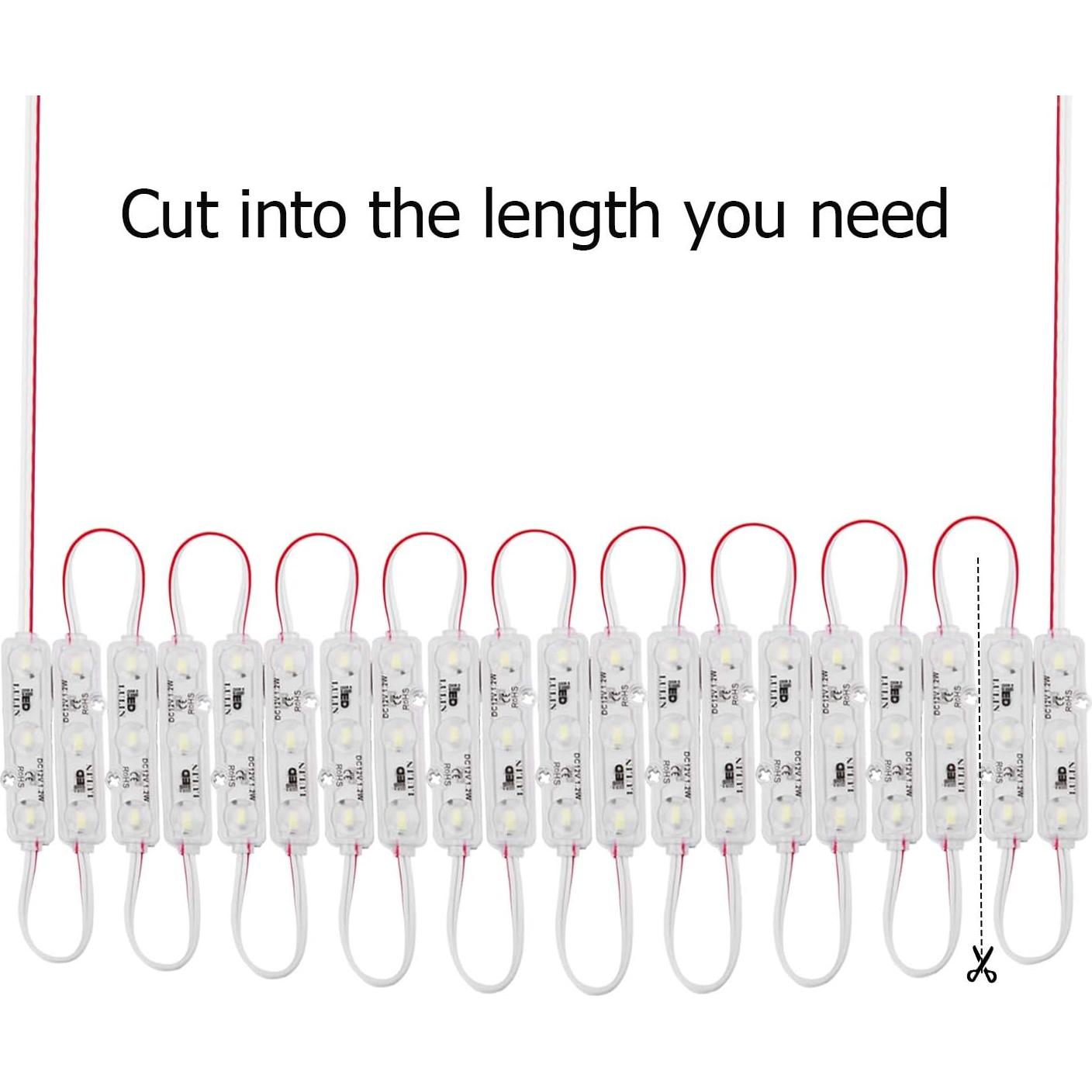 Módulos LED Lulin 100PCS 1.2W Blancos IP67 16.15M