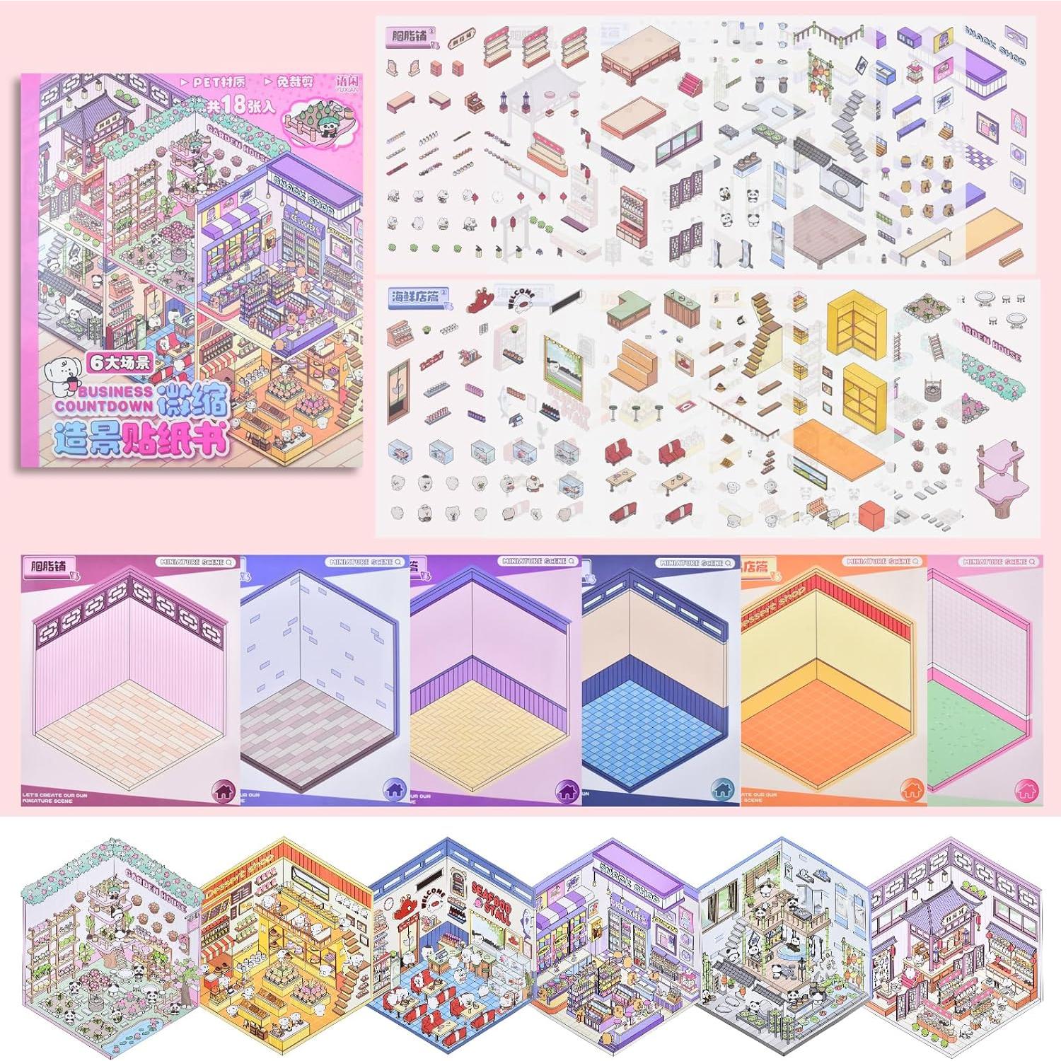 Libro de Stickers 3D DIY Casa BROVITI - 6 Diseños Creativos