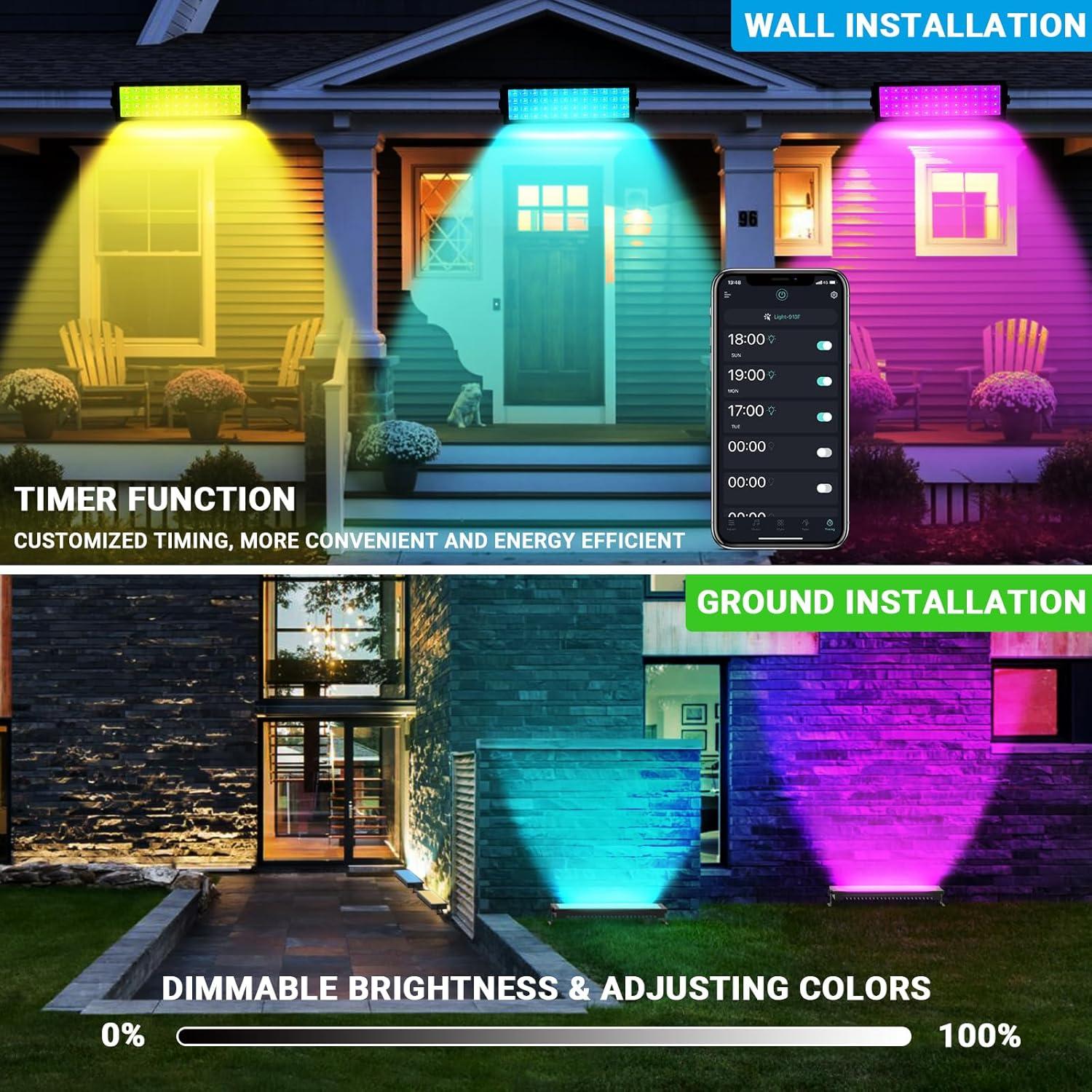 Barra de Luz LED OPPSK 96W IP66 Control Remoto APP 2 Pzas