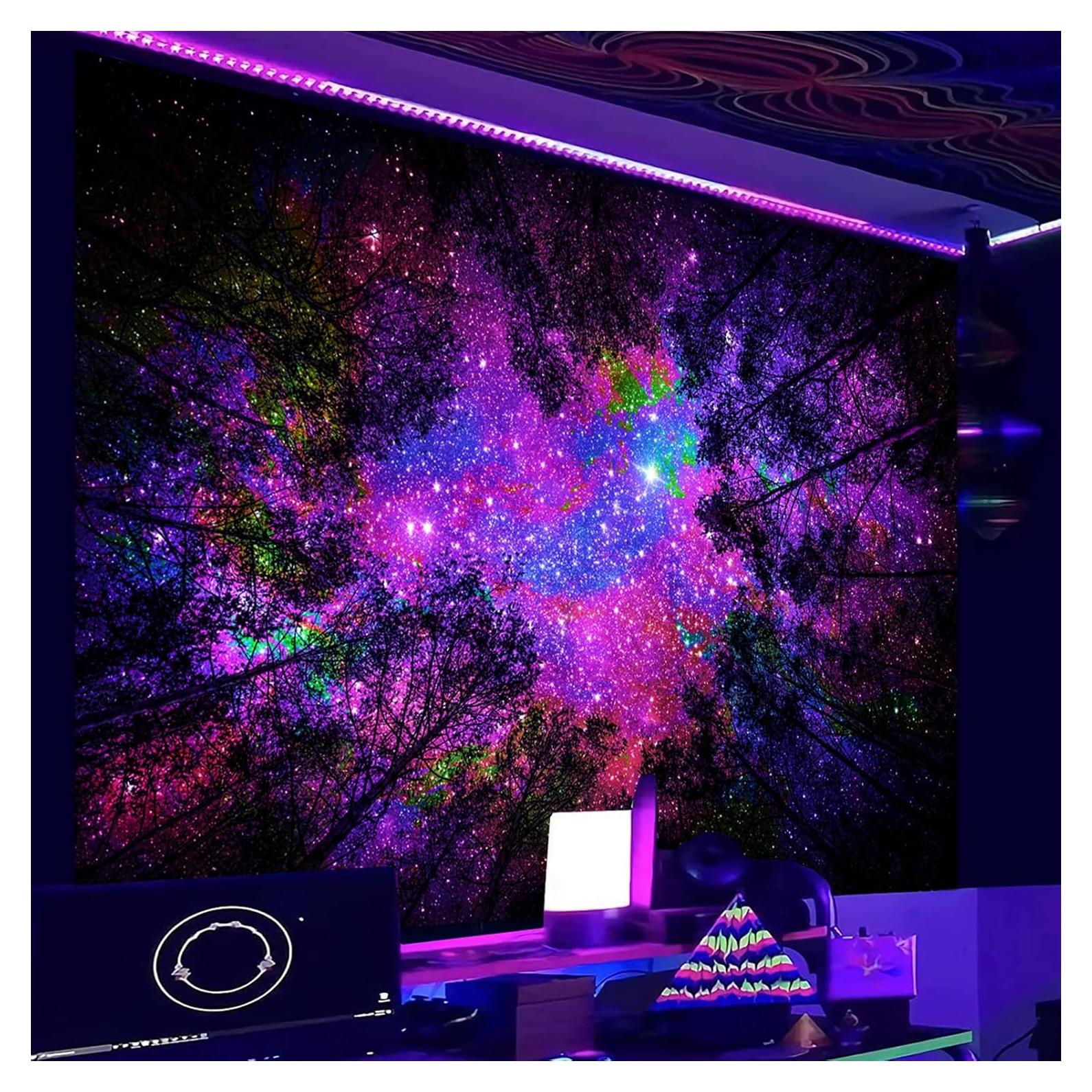 Tapiz Miytal Blacklight Cielo Estrellado 130x150 cm