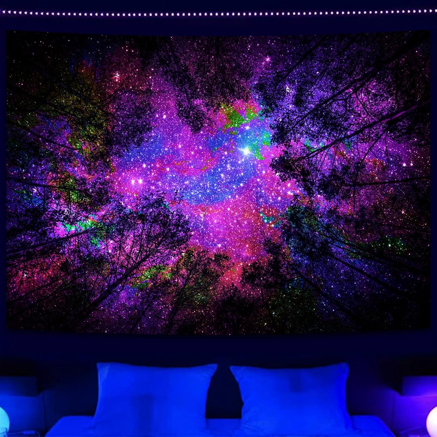 Tapiz Miytal Blacklight Cielo Estrellado 130x150 cm