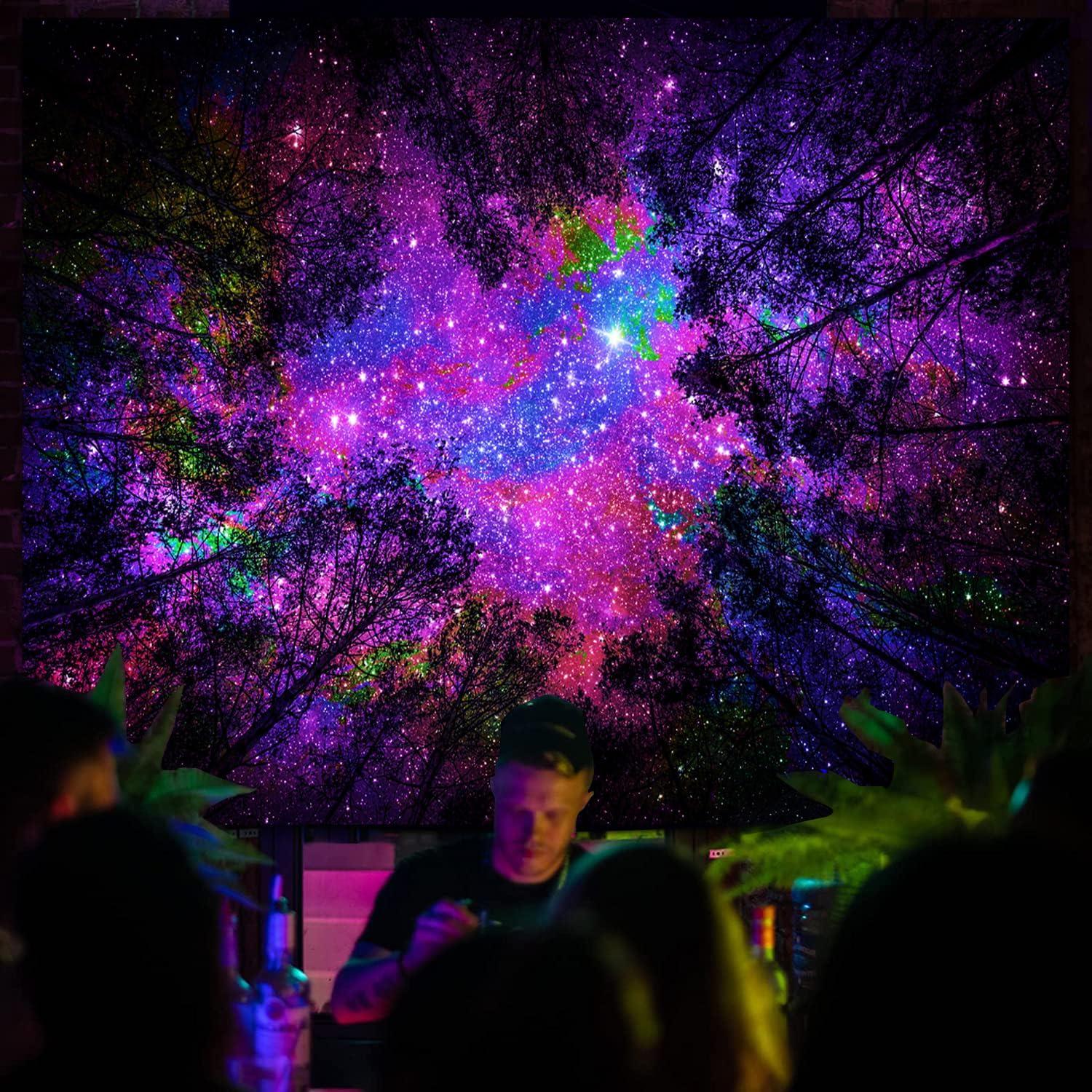 Tapiz Miytal Blacklight Cielo Estrellado 130x150 cm