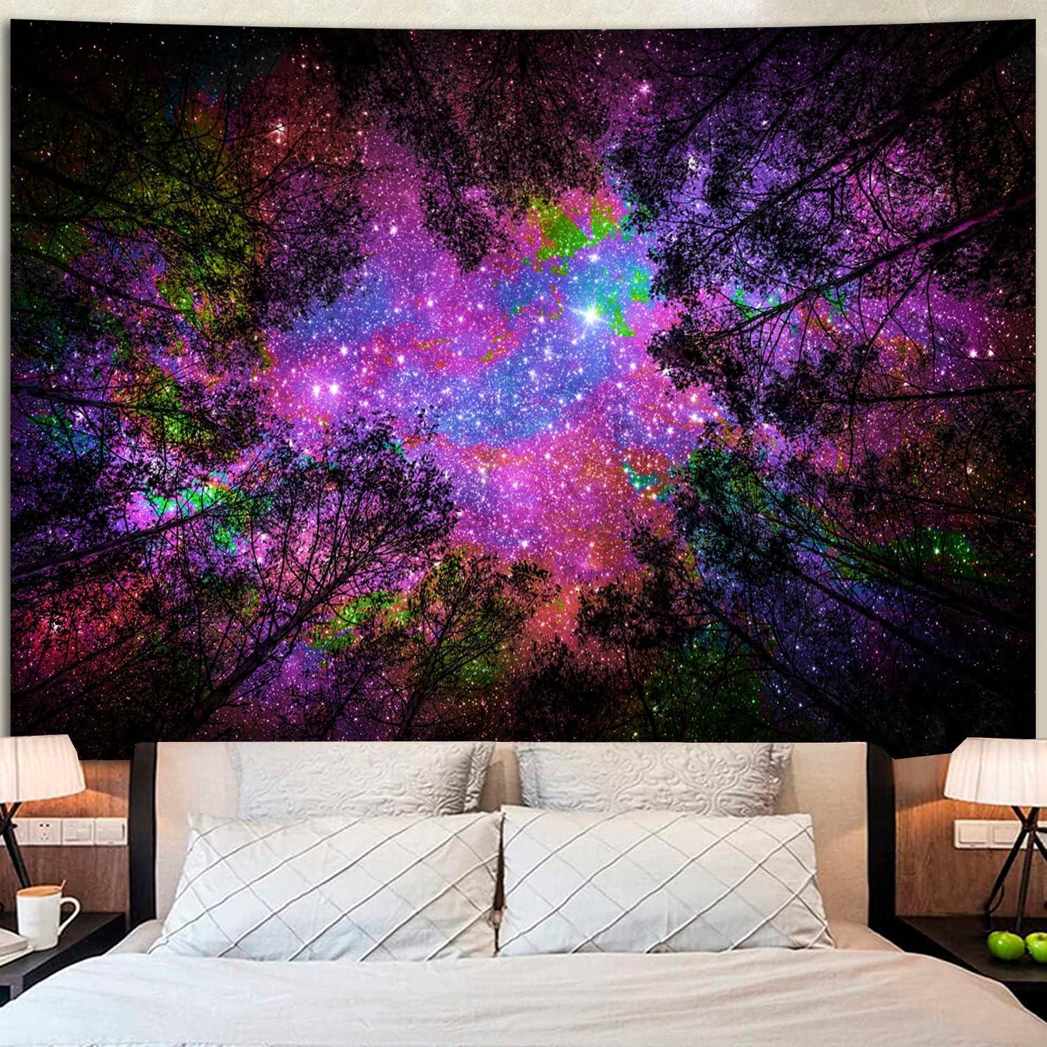 Tapiz Miytal Blacklight Cielo Estrellado 130x150 cm