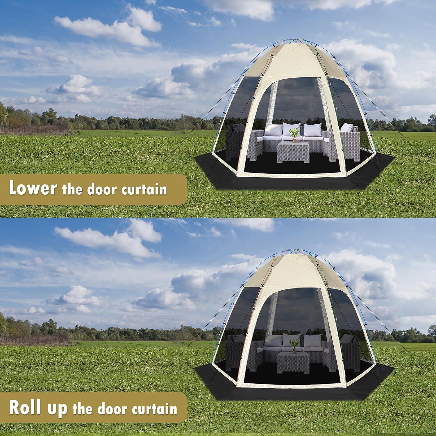 Tienda de Pantalla Siebwin Y04 3.6x3.6m para 8 Personas Caqui