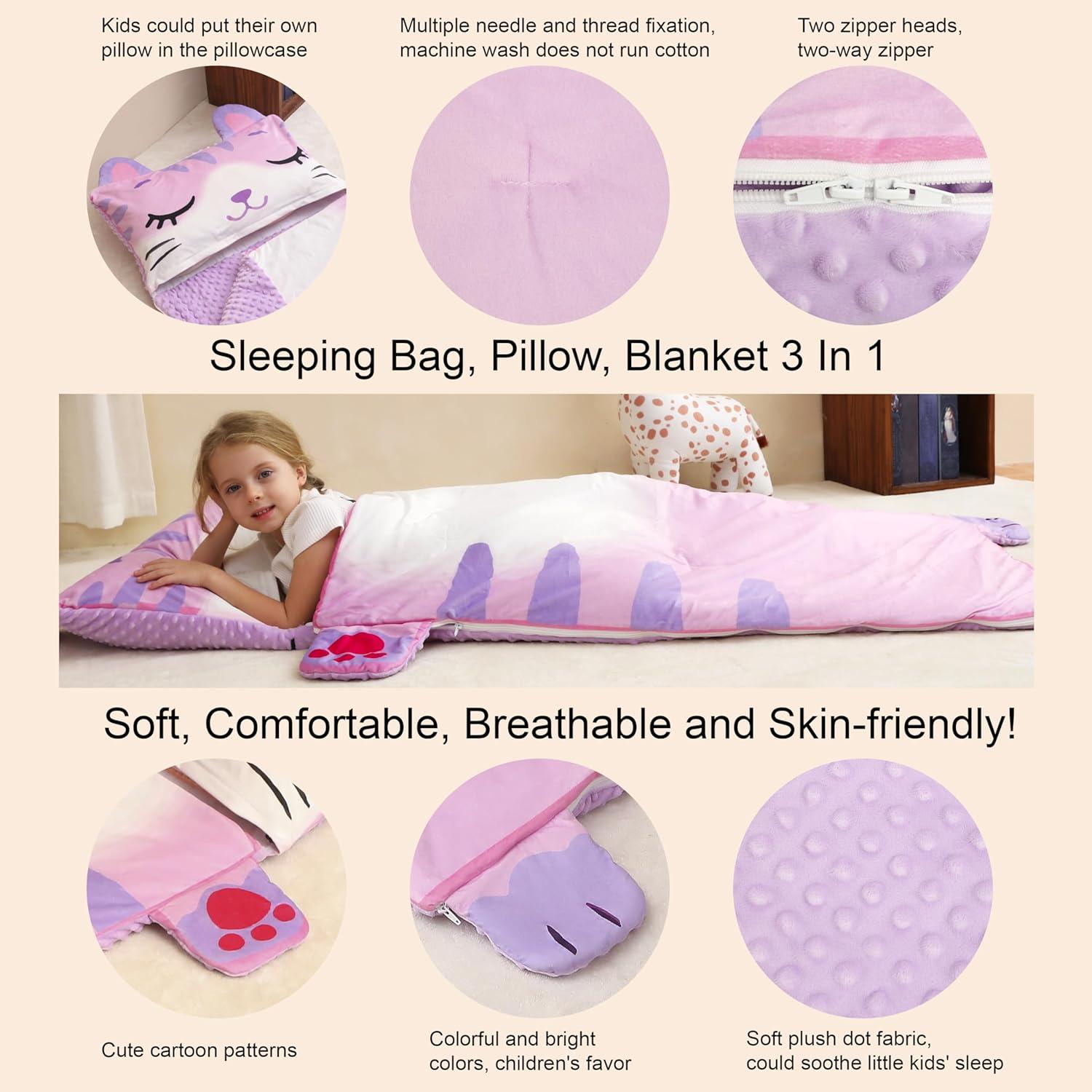 Saco de dormir 3 en 1 Rabtero para niños Gato 157x72 cm