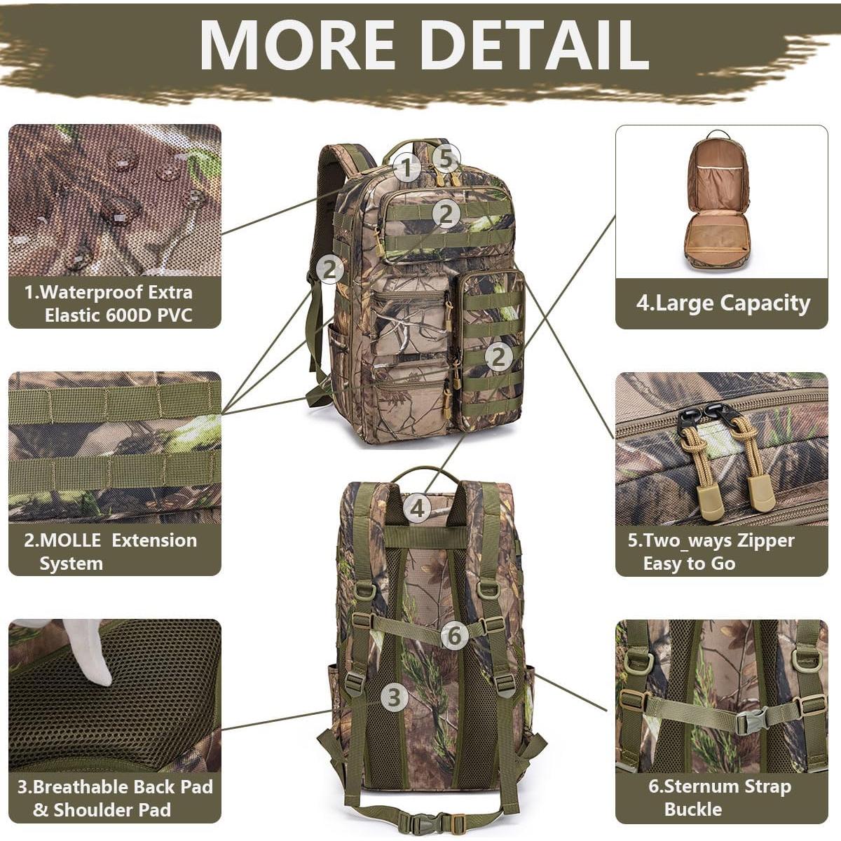 Mochila Táctica Camo Impermeable 30L MOLLE Unisex