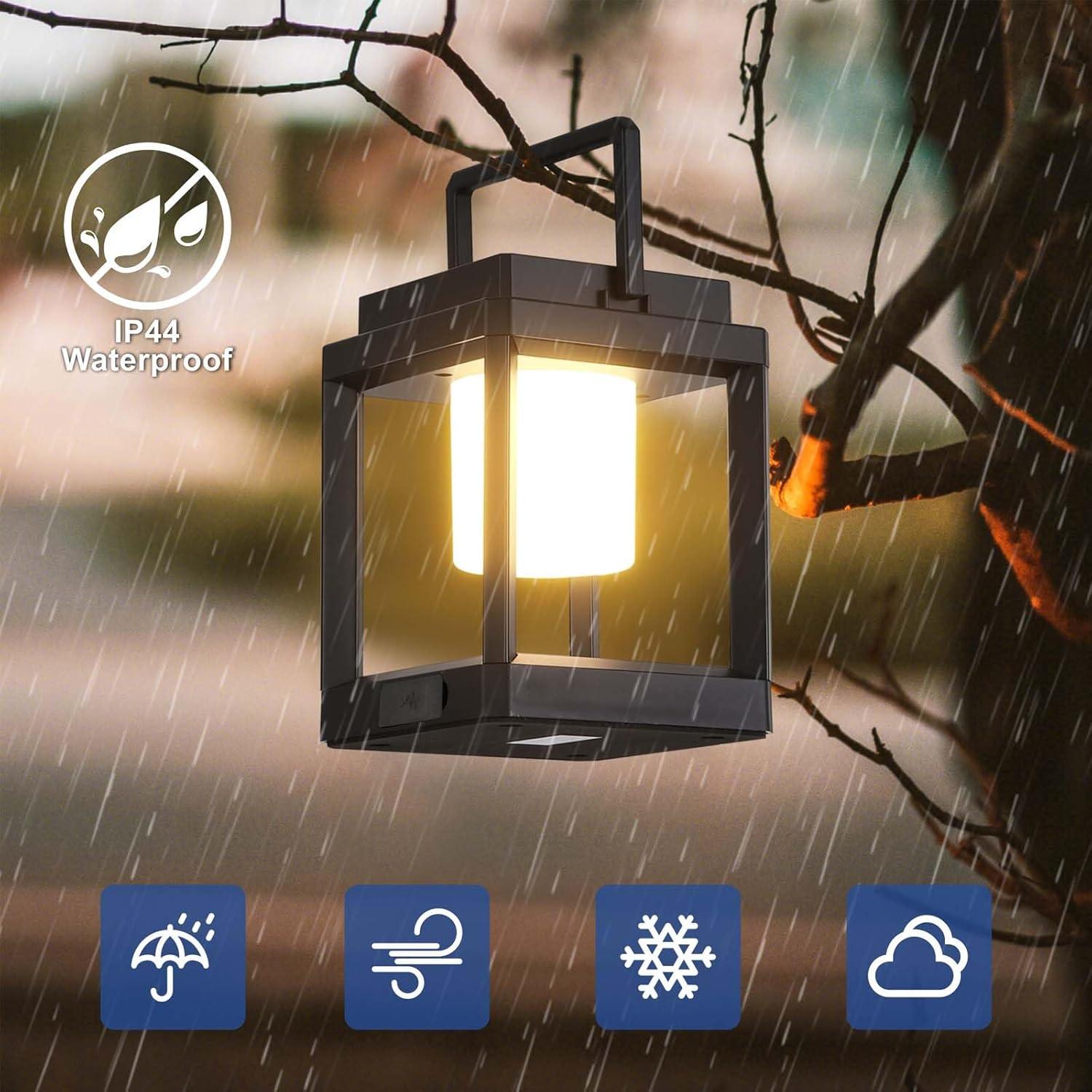 Lámpara de Mesa Solar LED Impermeable 22cm - Linterna Portátil