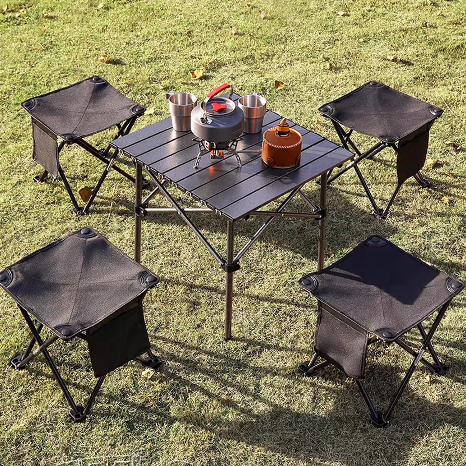 2 Pares de Taburete de Camping Plegable CYWDTYRDXZ 136kg