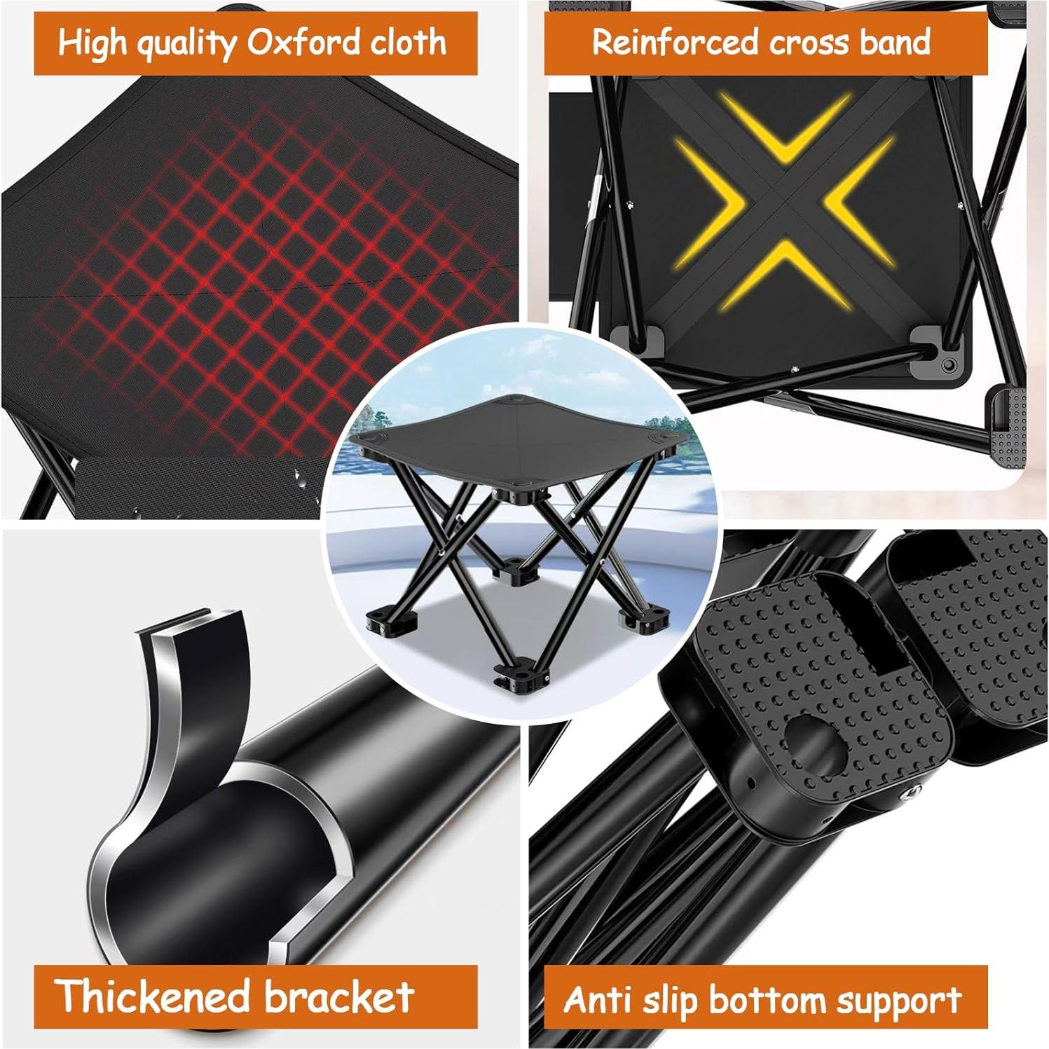 2 Pares de Taburete de Camping Plegable CYWDTYRDXZ 136kg