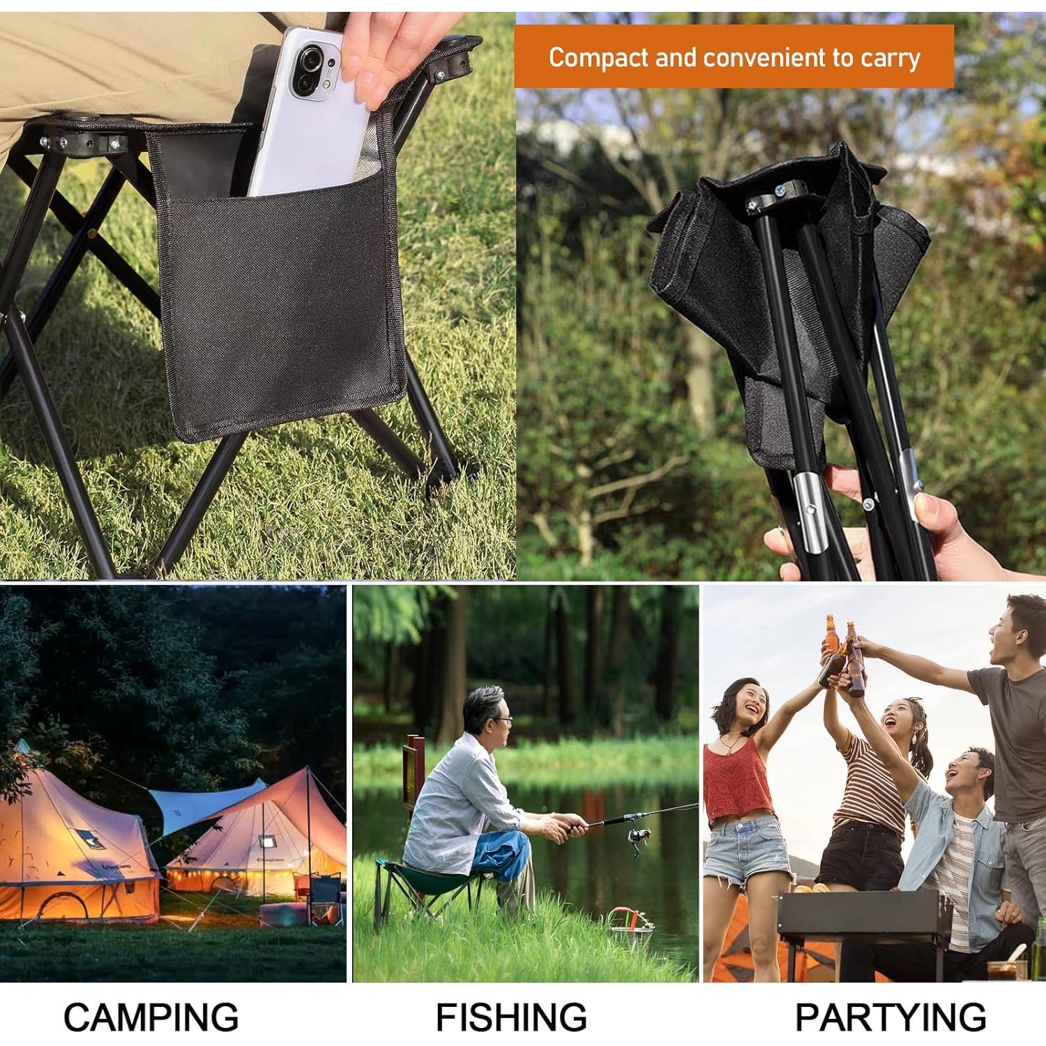 2 Pares de Taburete de Camping Plegable CYWDTYRDXZ 136kg